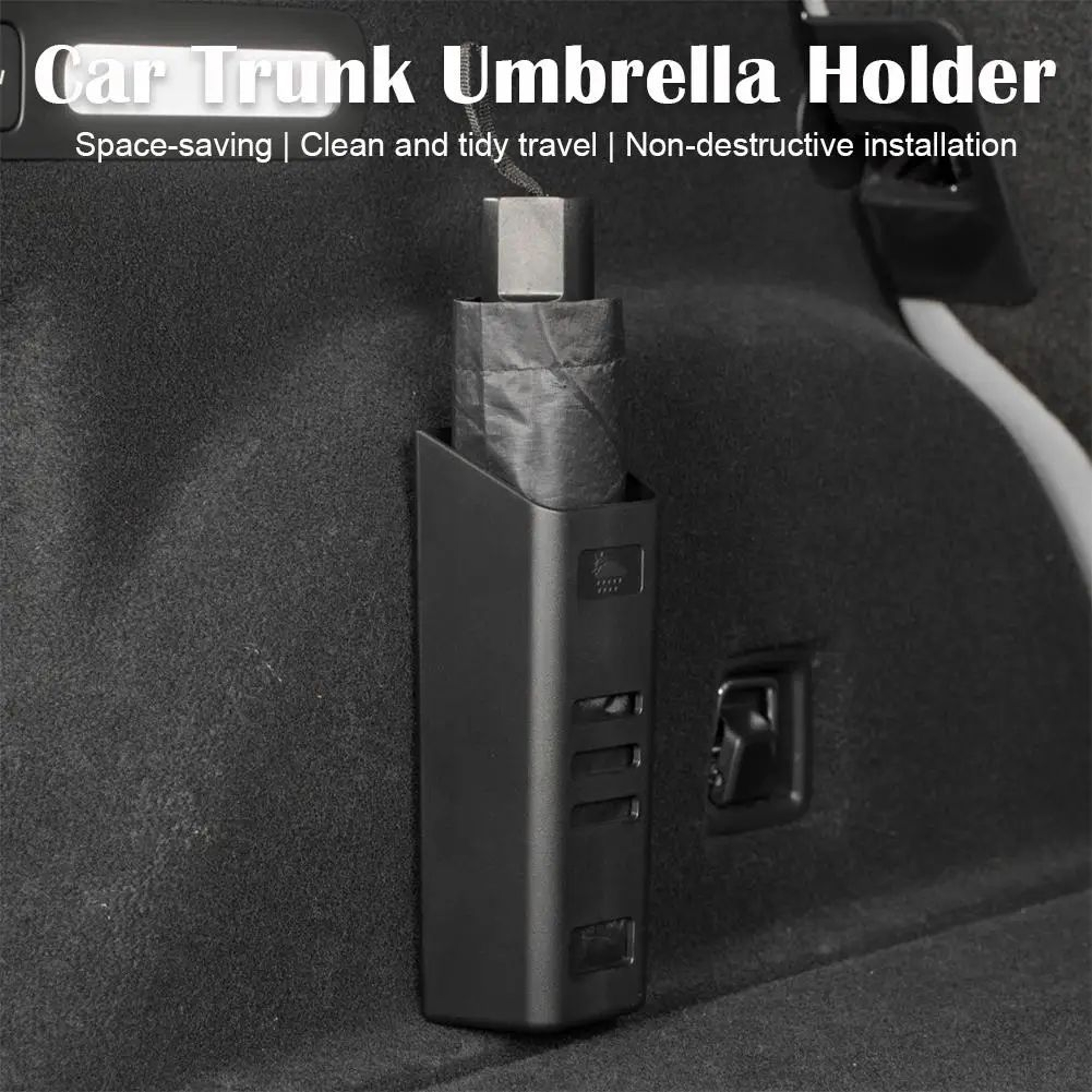 Universal Waterproof Car Umbrella Storage Box  Trunk Rain Organizer Holder For SUV Sedan  Hatchback 2