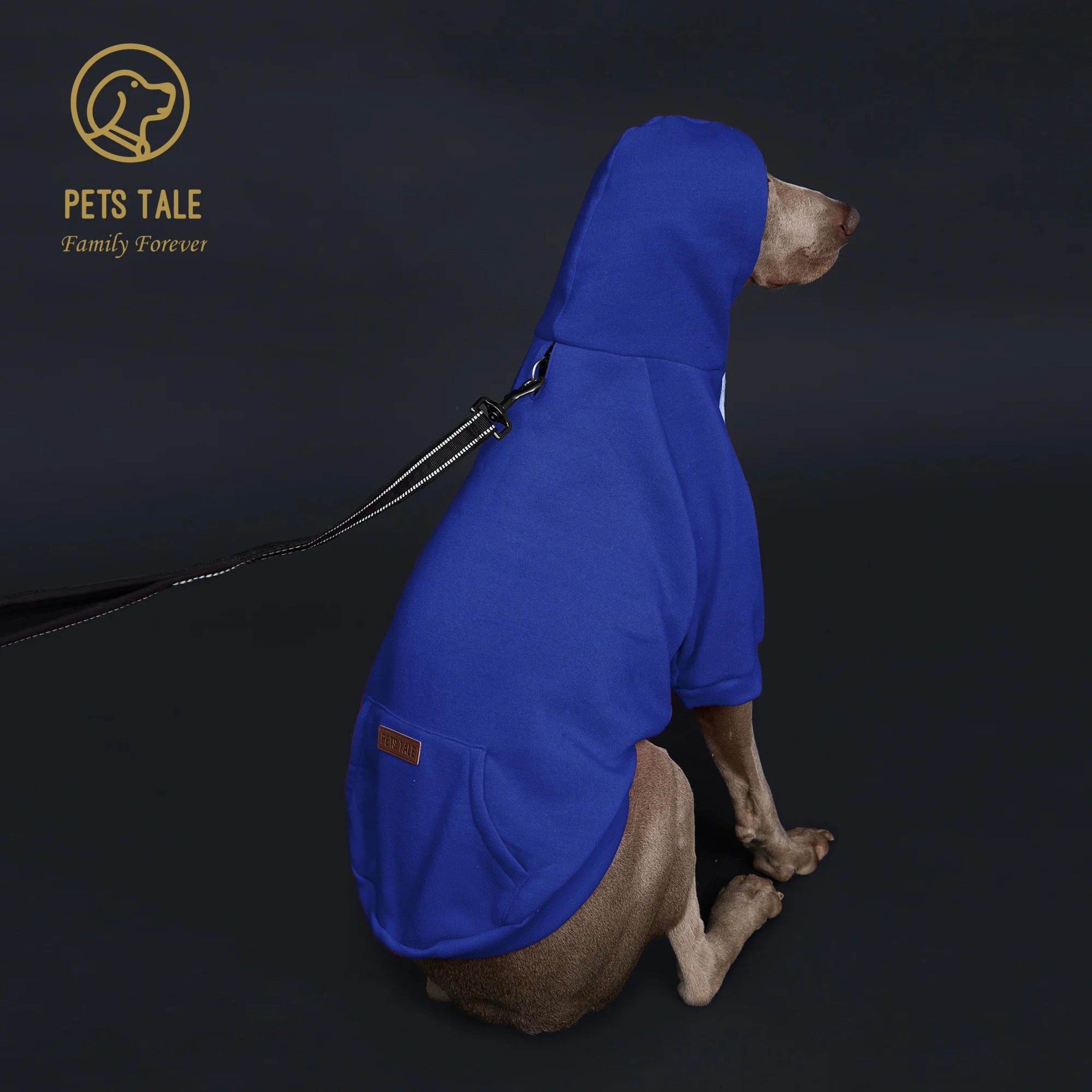 Dog Hoodie With Pocket  Leather Patch  Adjustable Pet Sweatshirt With Hook And Loop Collar 6