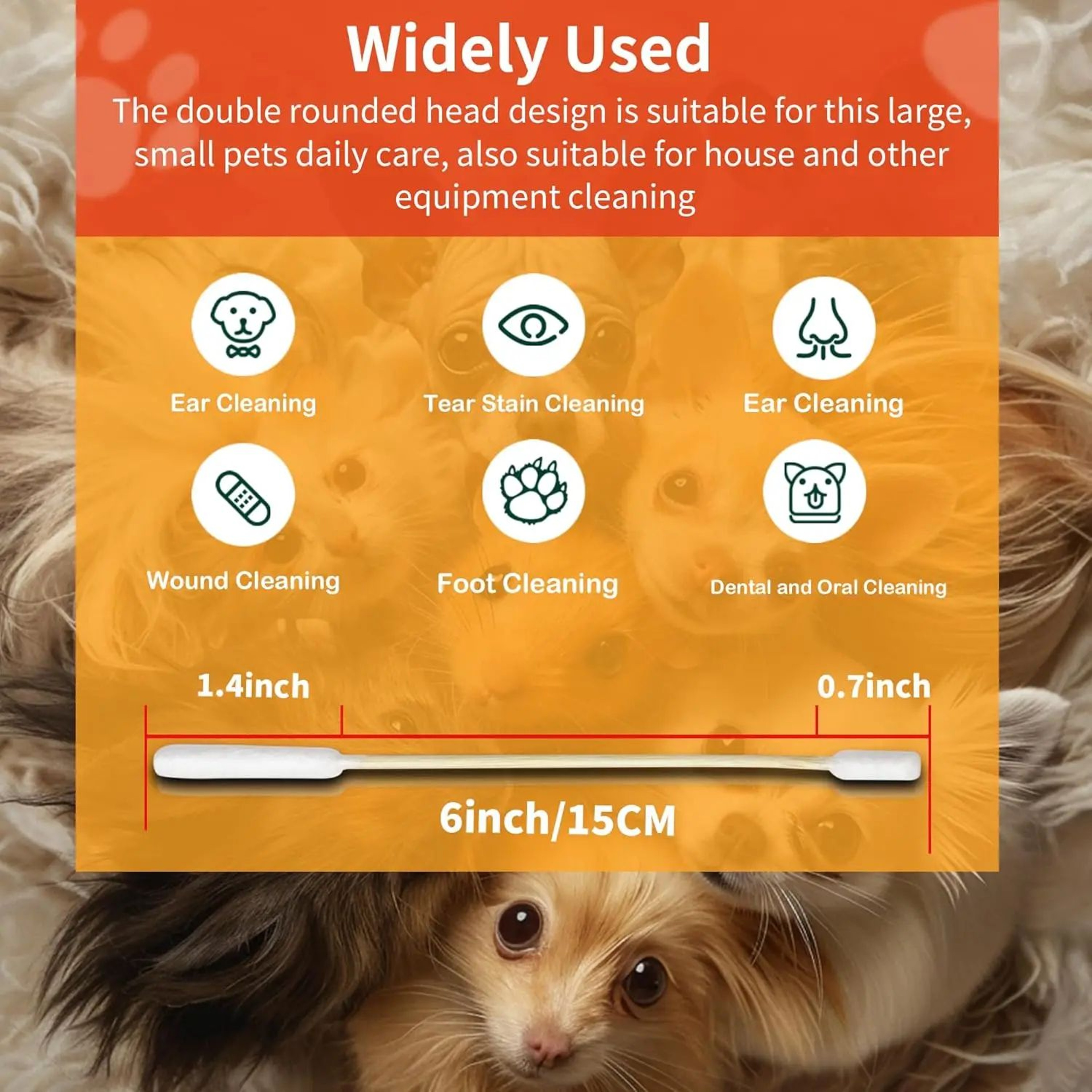 Pet Ear Cleaning Cotton Swabs  DoubleSided Bamboo Dog  Cat Ear Swabs For Safe Grooming 5