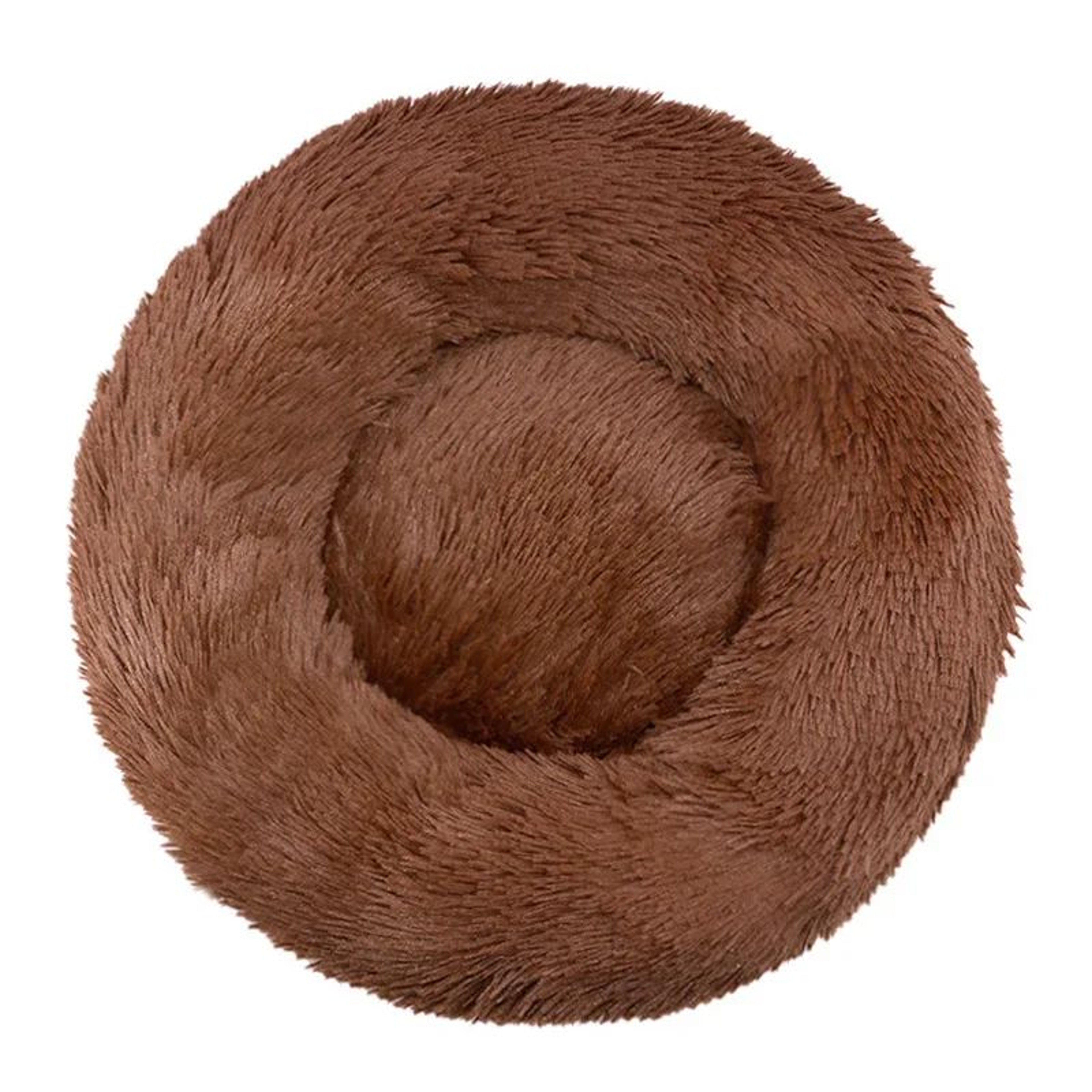 Round Plush Dog Bed  Calming Pet Bed For Large Medium  Small Dogs And Cats 6