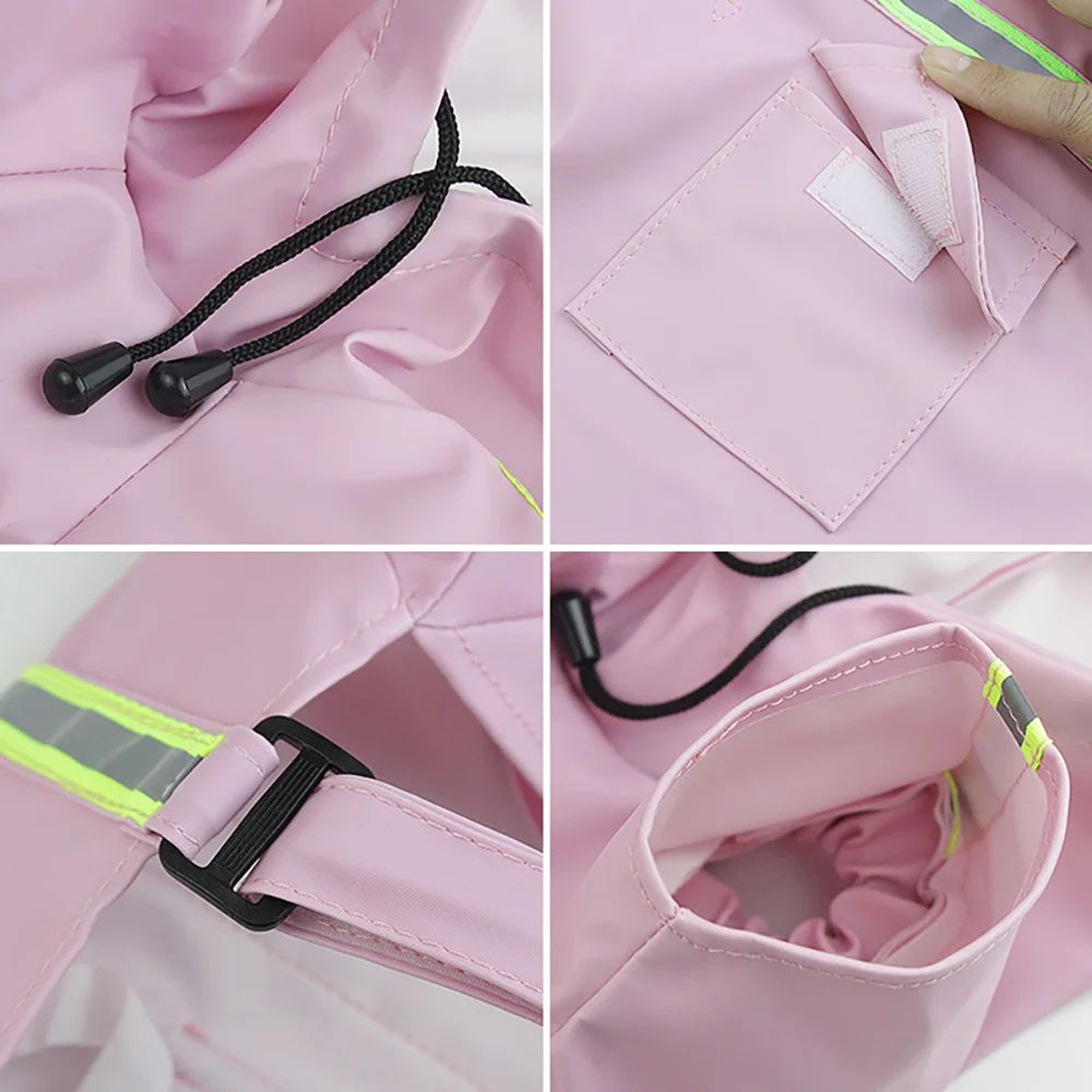 Waterproof Dog Raincoat With Hood  Reflective Windproof Rain Jacket For Large Dogs 4