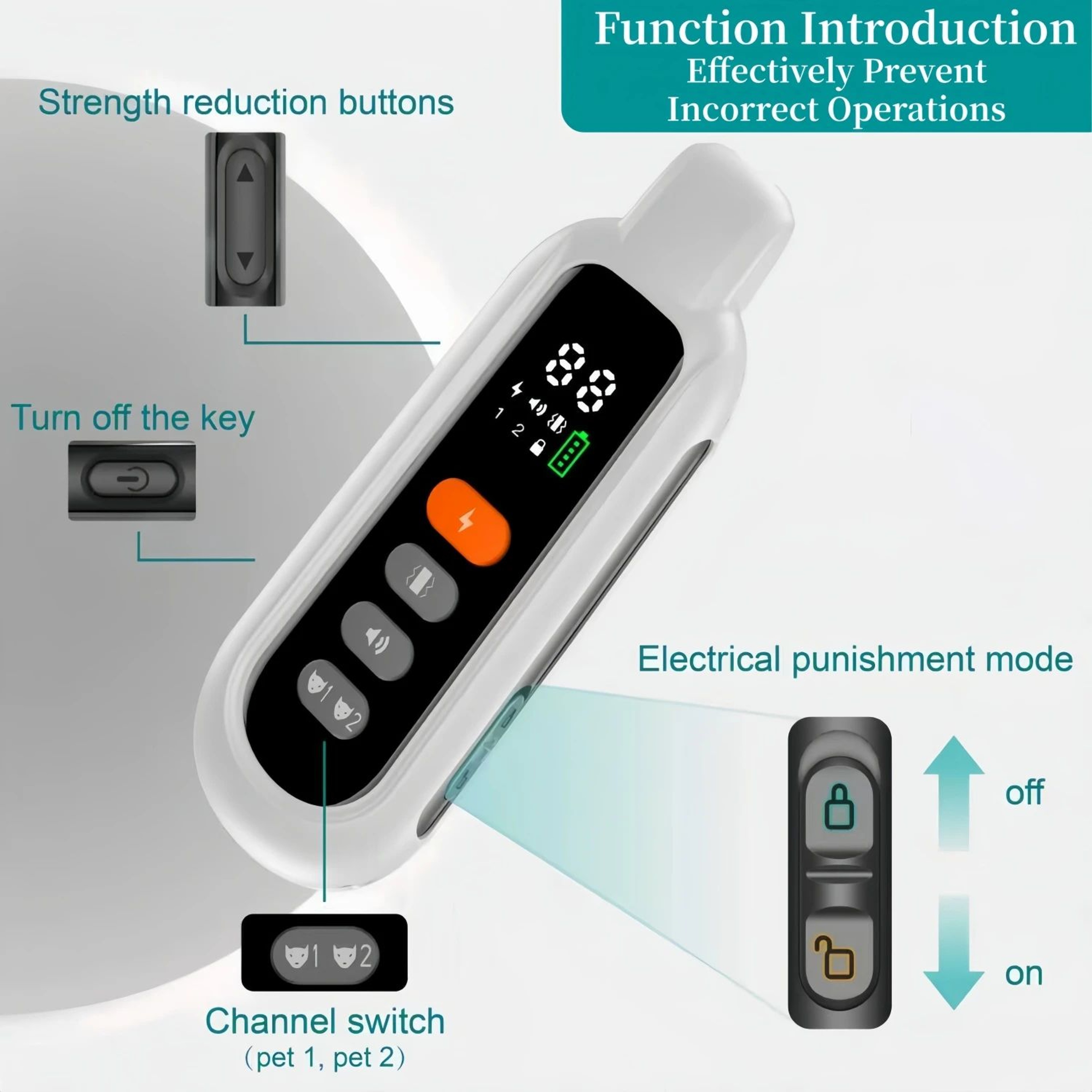 Waterproof Dog Training Collar With Remote  3300 FT Rechargeable Bark Control  Obedience Trainer 4