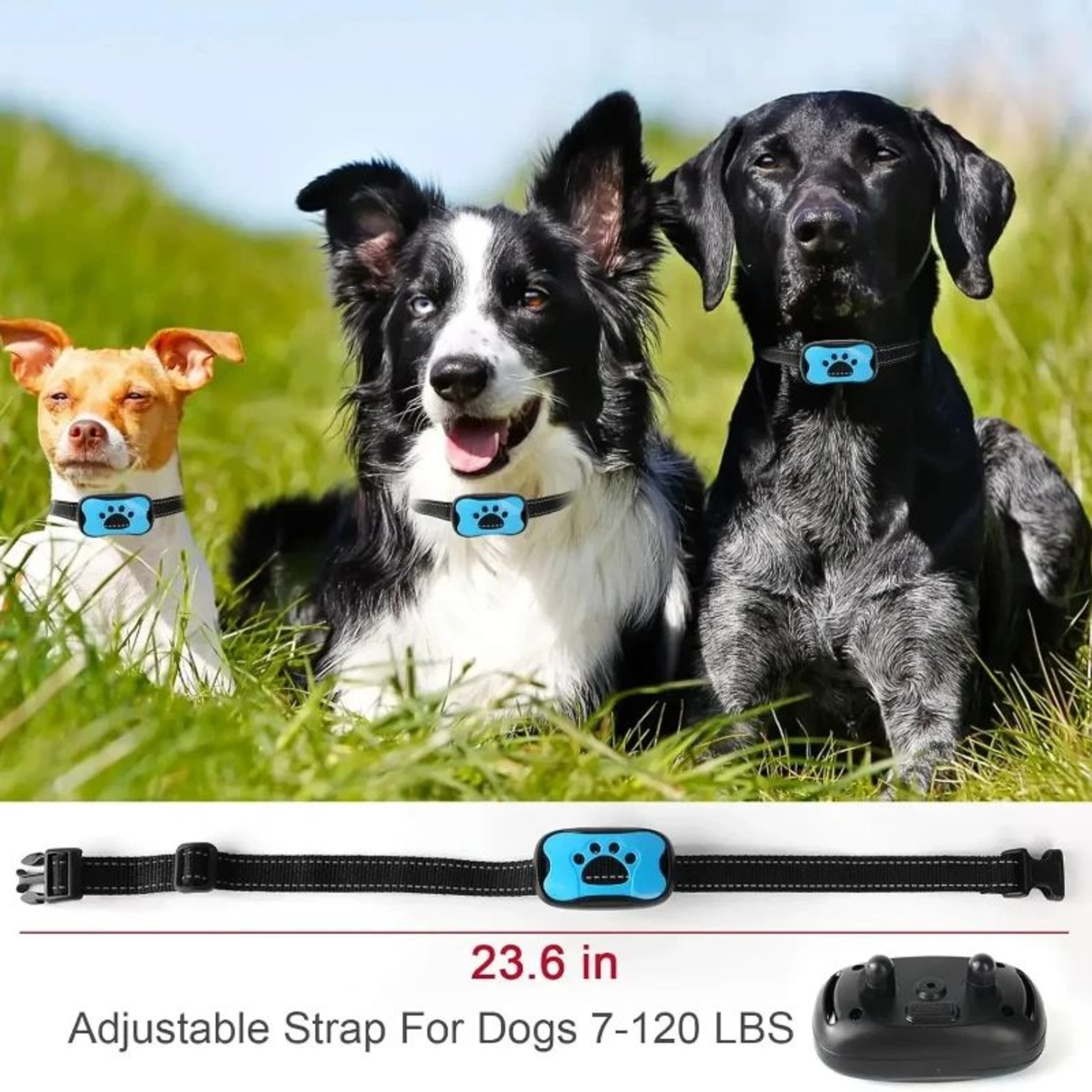 Ultrasonic AntiBark Dog Collar  USB Rechargeable Bark Control Training Collar With Vibration 3