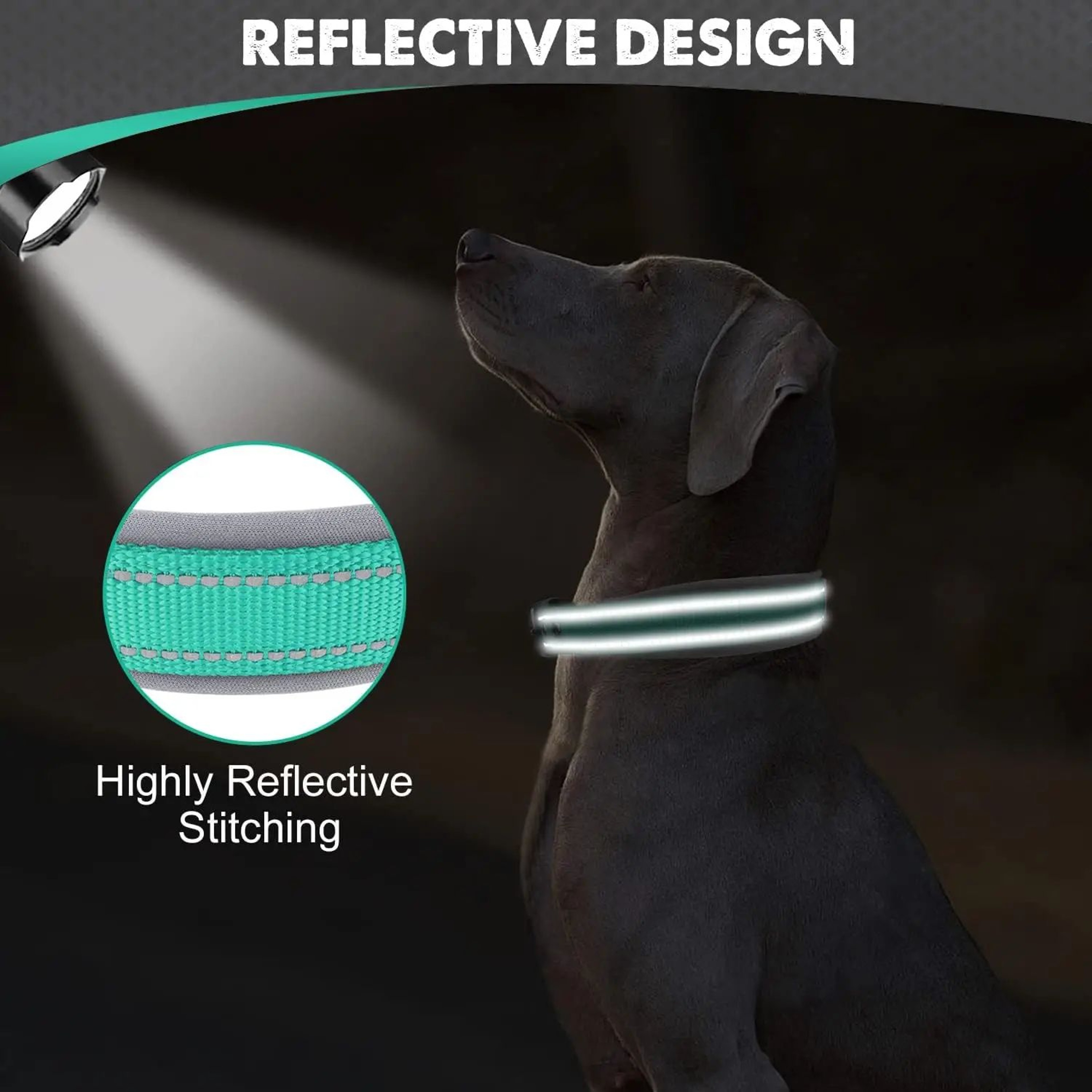 Reflective Padded Dog Collar  Adjustable Heavy Duty Nylon Collar For Small Medium  Large Dogs 2