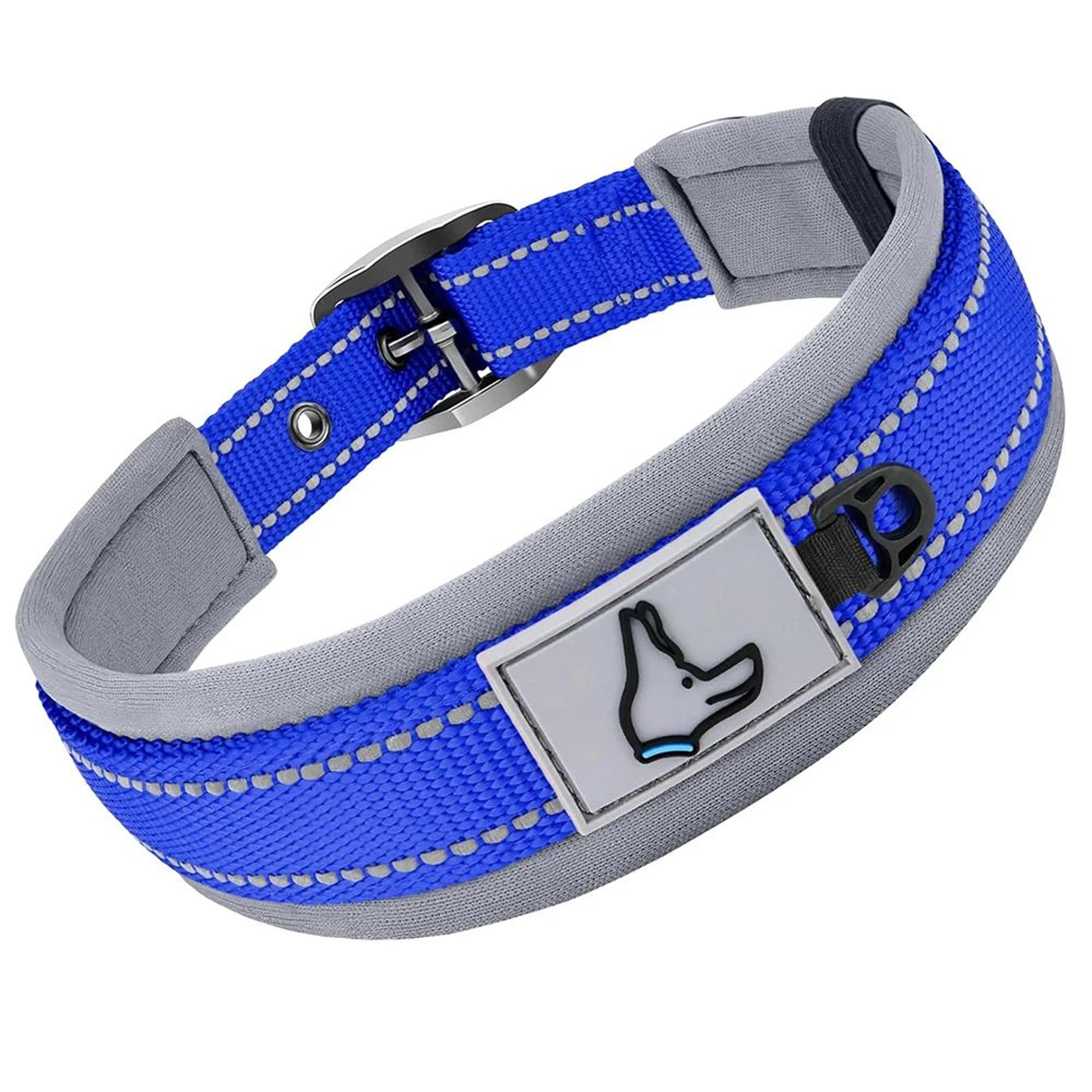 Reflective Padded Dog Collar  Adjustable Heavy Duty Nylon Collar For Small Medium  Large Dogs 9