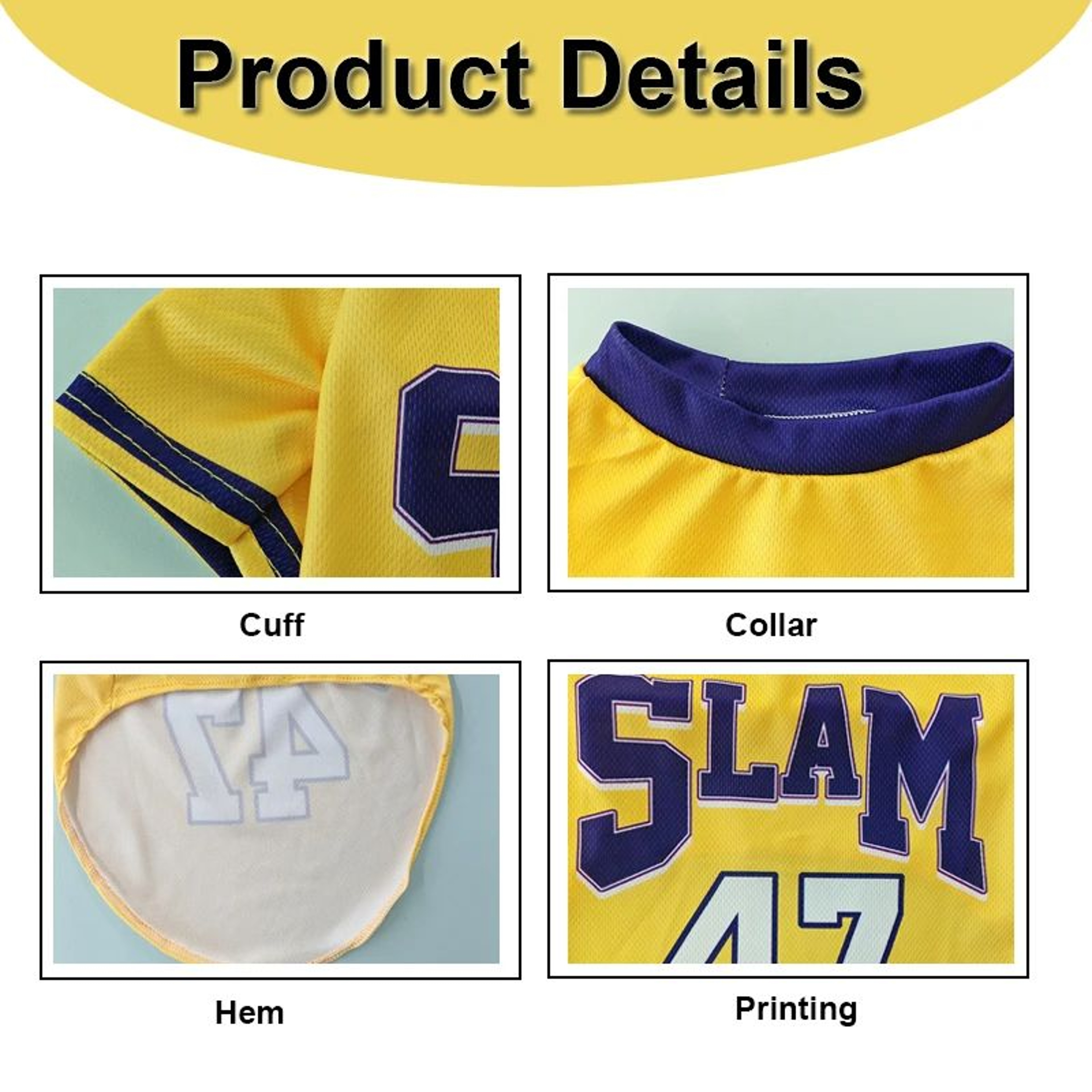 SLAM 47 Breathable Mesh Dog Basketball Jersey  Sporty Summer Pet TShirt For Dogs  Cats 5