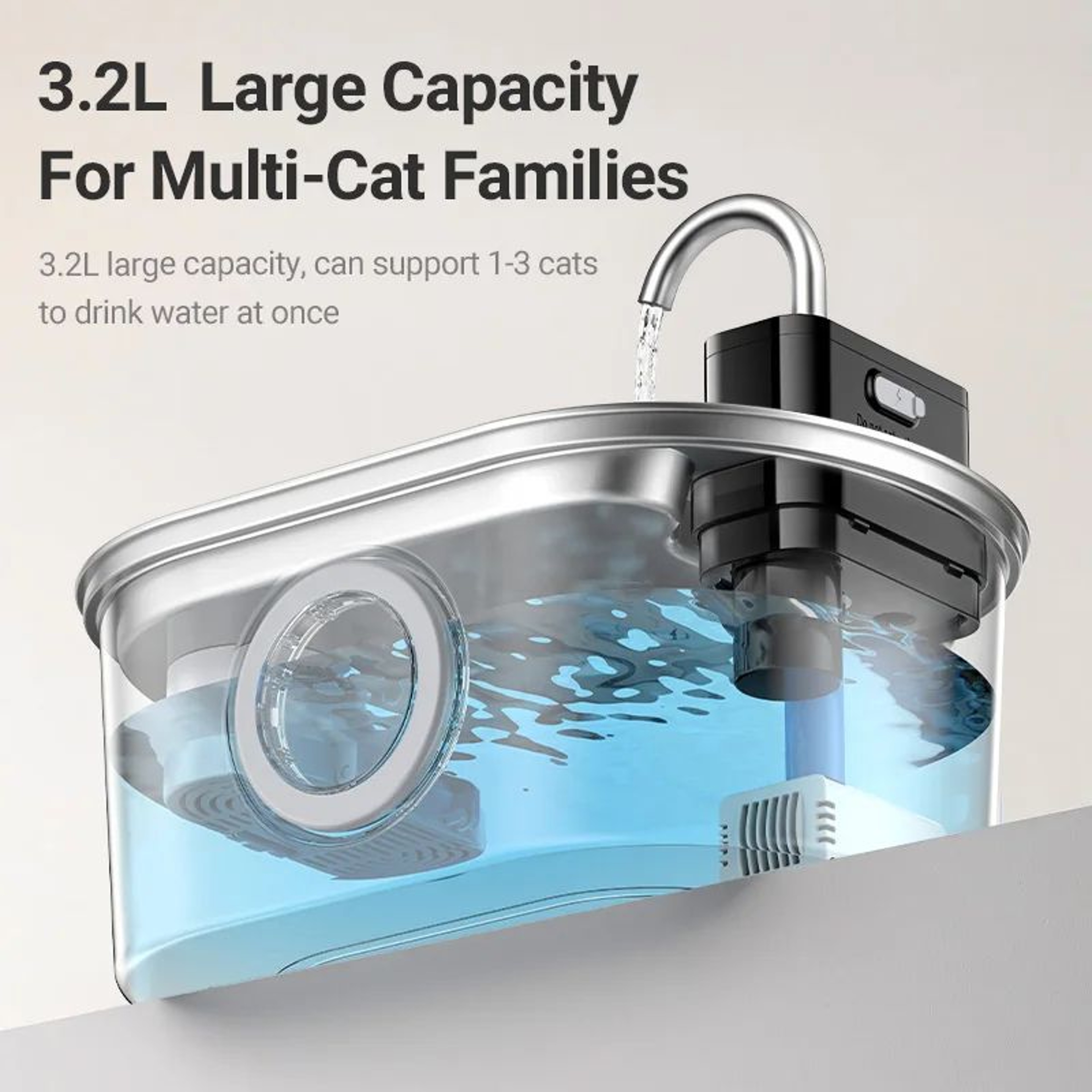 ROJECO 32L Wireless Stainless Steel Pet Water Fountain  Automatic BatteryPowered Drinking Dispenser