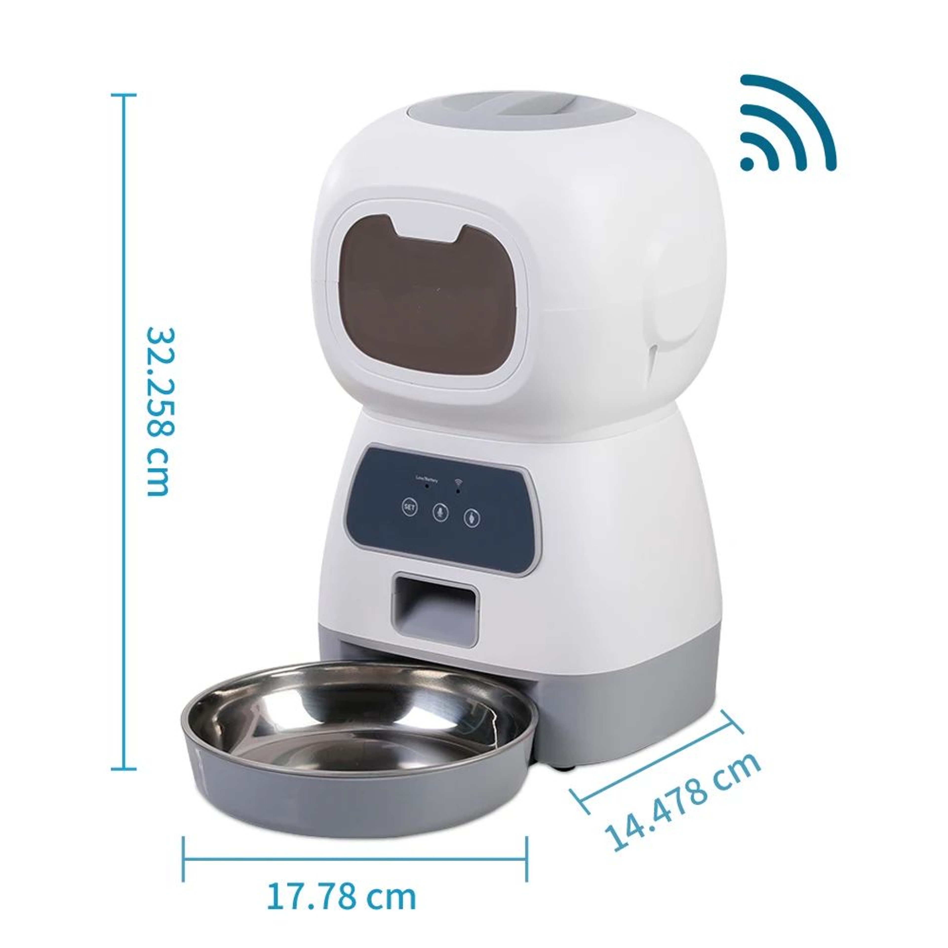 1183 Fl Oz WiFi Smart Automatic Pet Feeder  Timed Cat  Dog Food Dispenser With Voice Recorder And S 1
