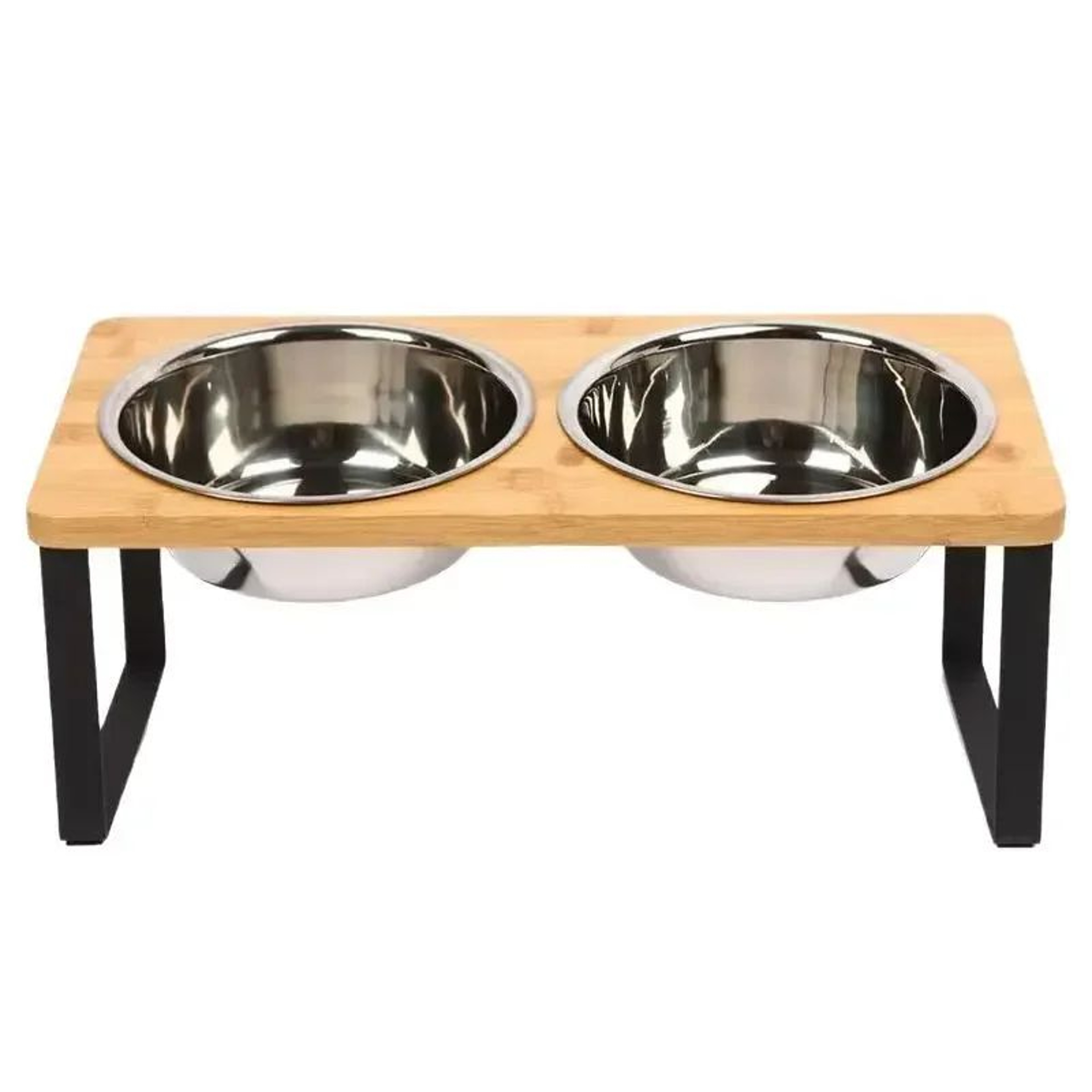 15 Tilted Elevated Cat Bowl Stand  Wooden Raised Pet Feeder With 23 Stainless Steel Bowls For Cats  6