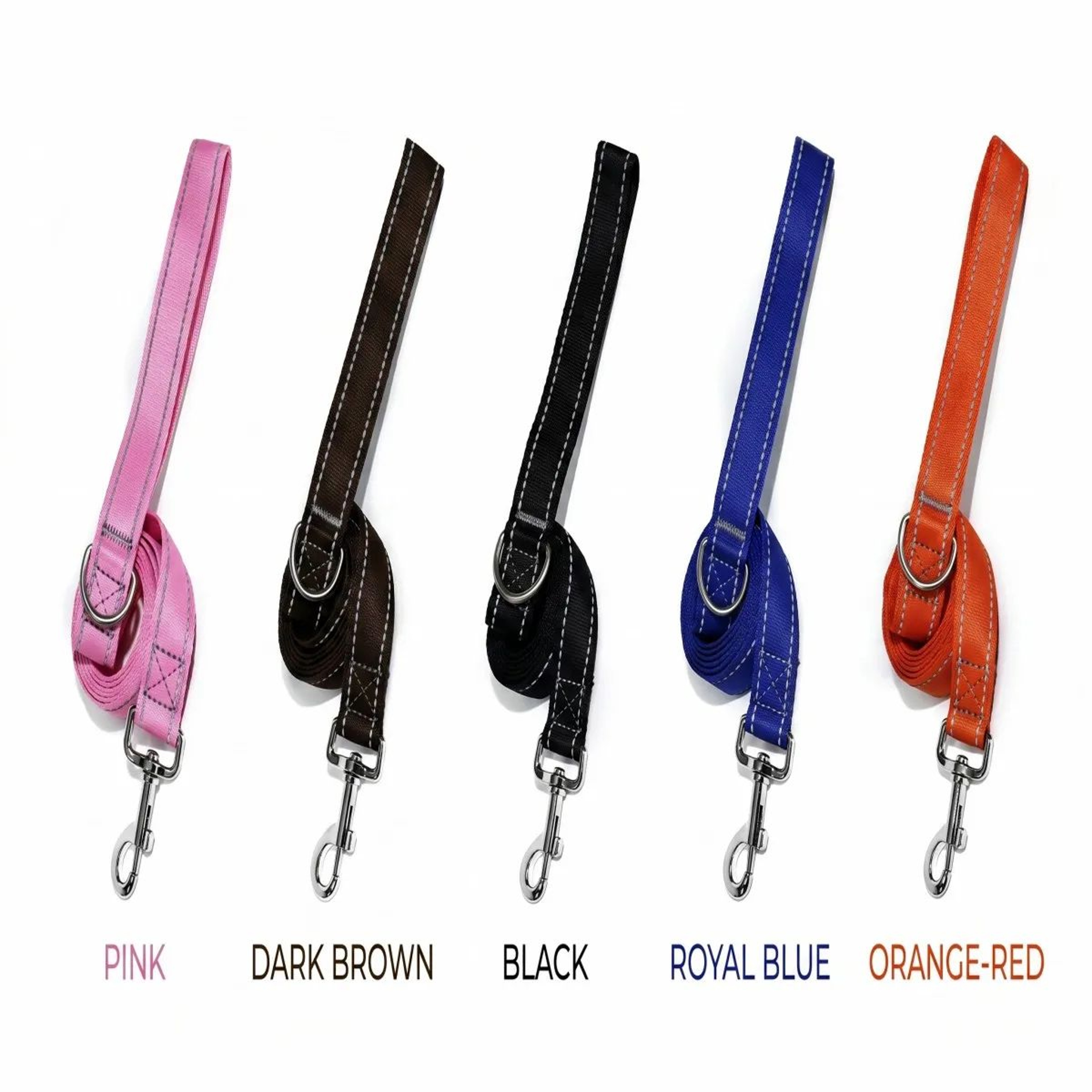 Reflective Nylon Dog Leash 5ft  Heavy Duty Walking Lead With 360 Swivel Clasp Comfort Handle  Night 0