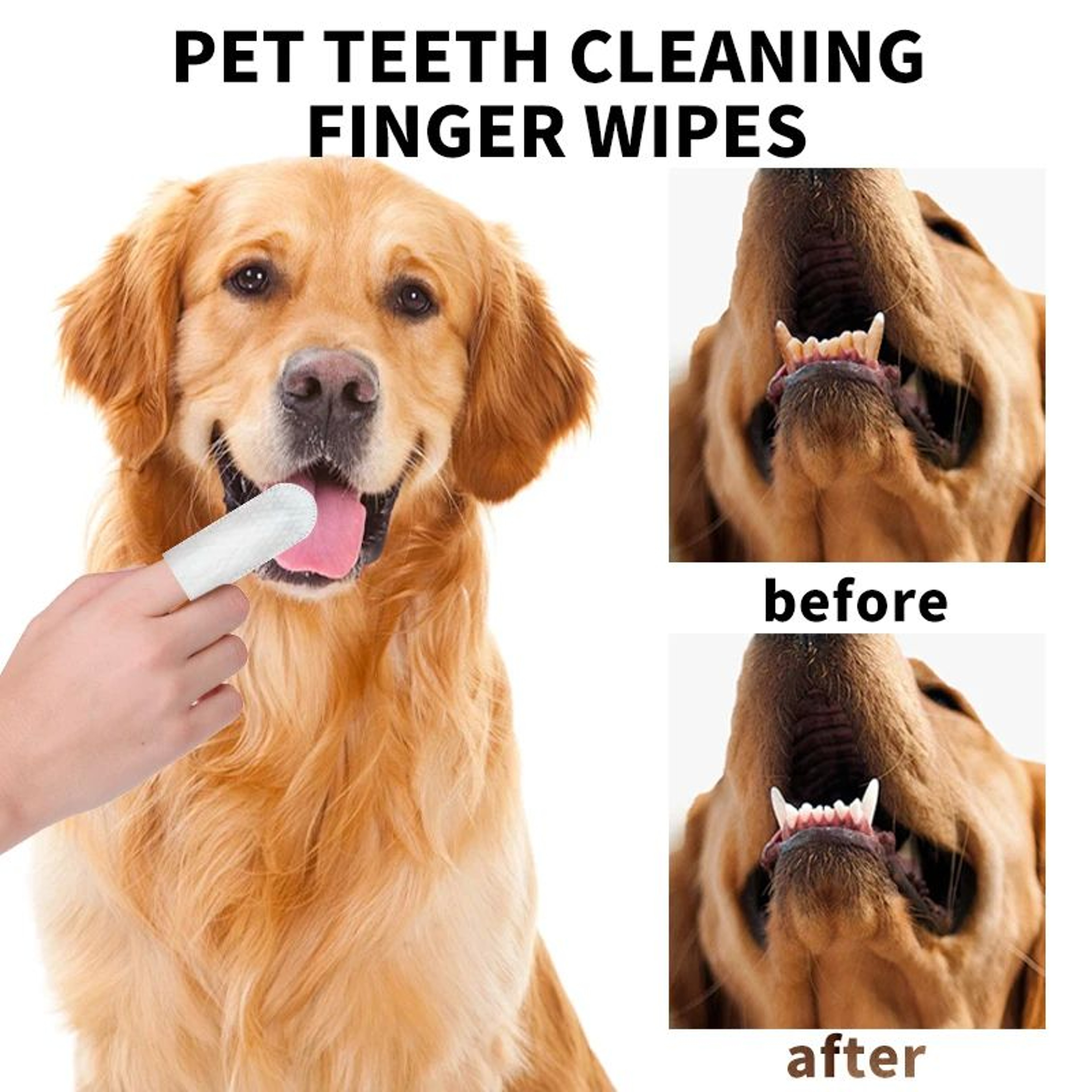 Pet Teeth Cleaning Wipes Gloves  LickSafe Dental Finger Wipes For Dogs  Cats Fresh Breath  Oral Car 0
