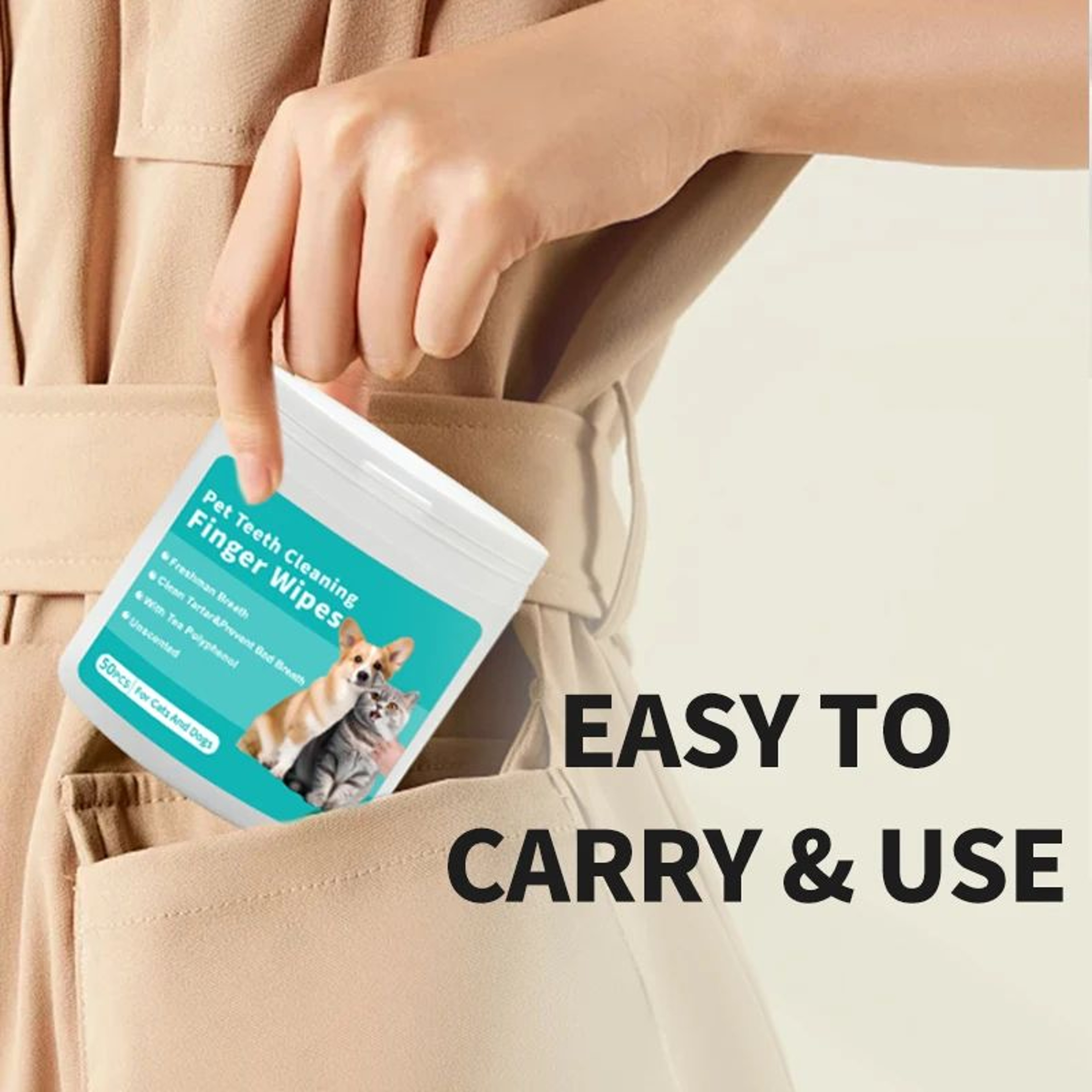 Pet Teeth Cleaning Wipes Gloves  LickSafe Dental Finger Wipes For Dogs  Cats Fresh Breath  Oral Car 2