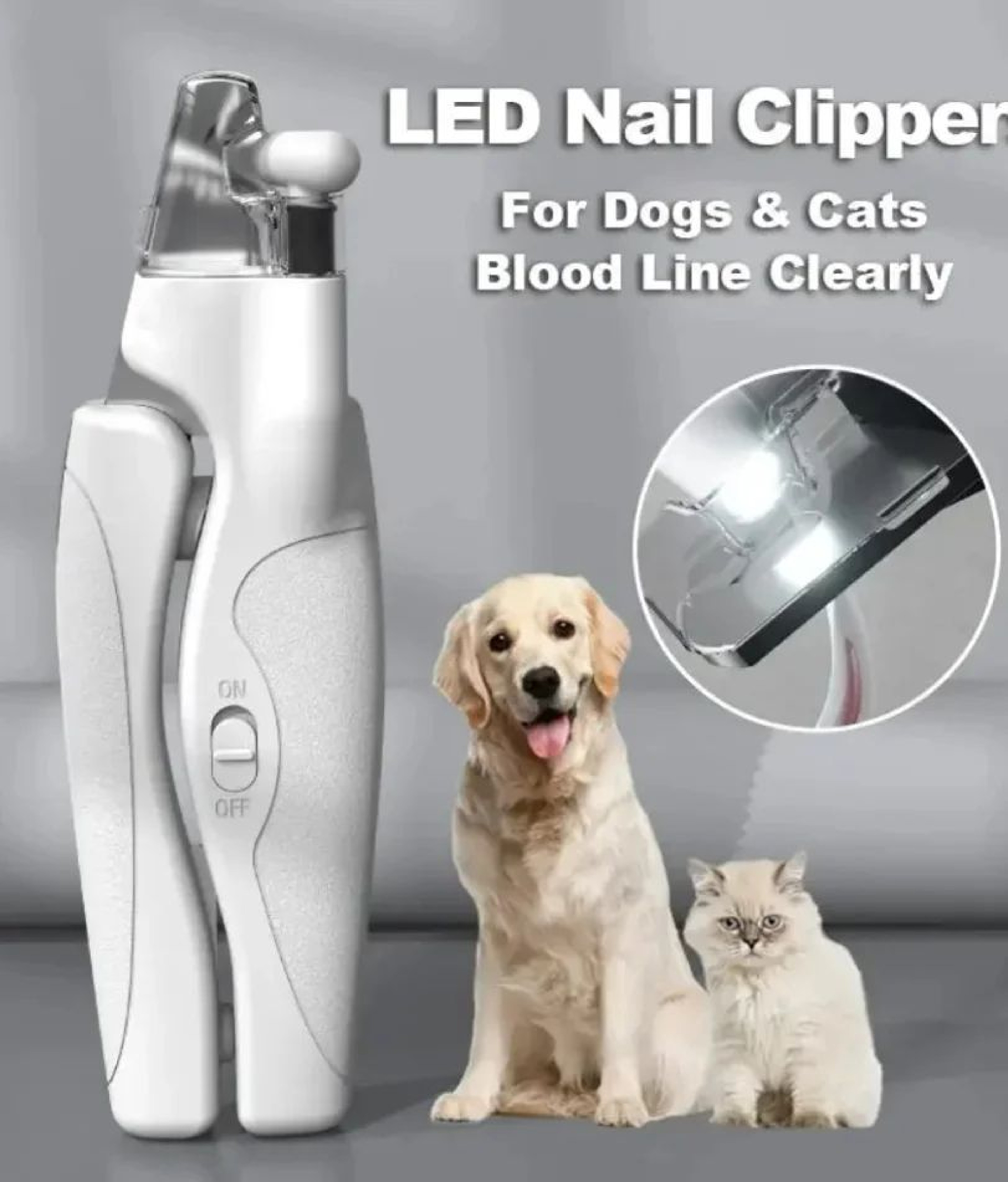 LED Pet Nail Clipper With Safety Light  USB Rechargeable Dog  Cat Nail Trimmer With Nail File  Stor 0
