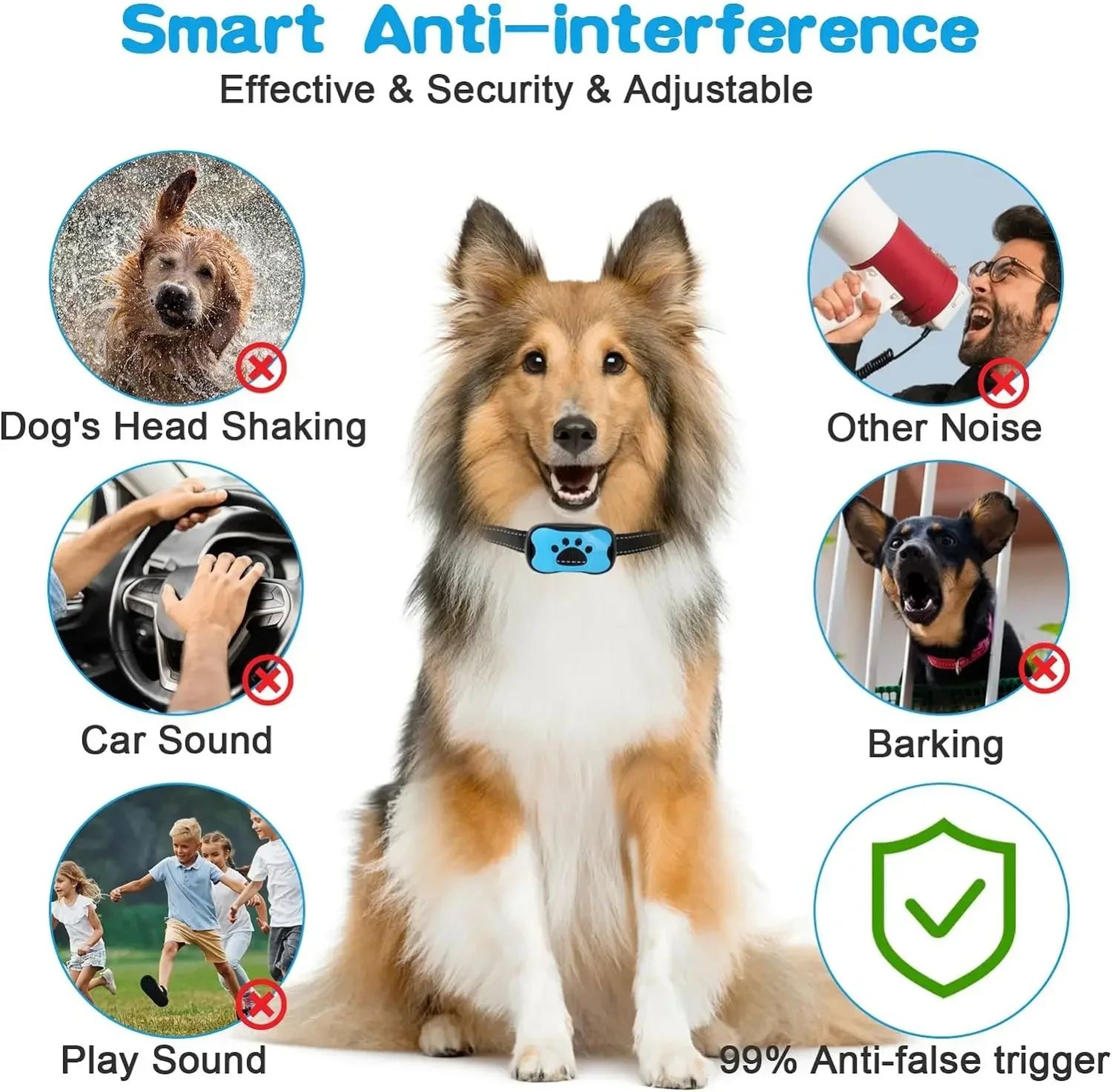 USB Rechargeable AntiBark Dog Collar  Smart Ultrasonic  Vibration Training Device For Safe Bark Con 4