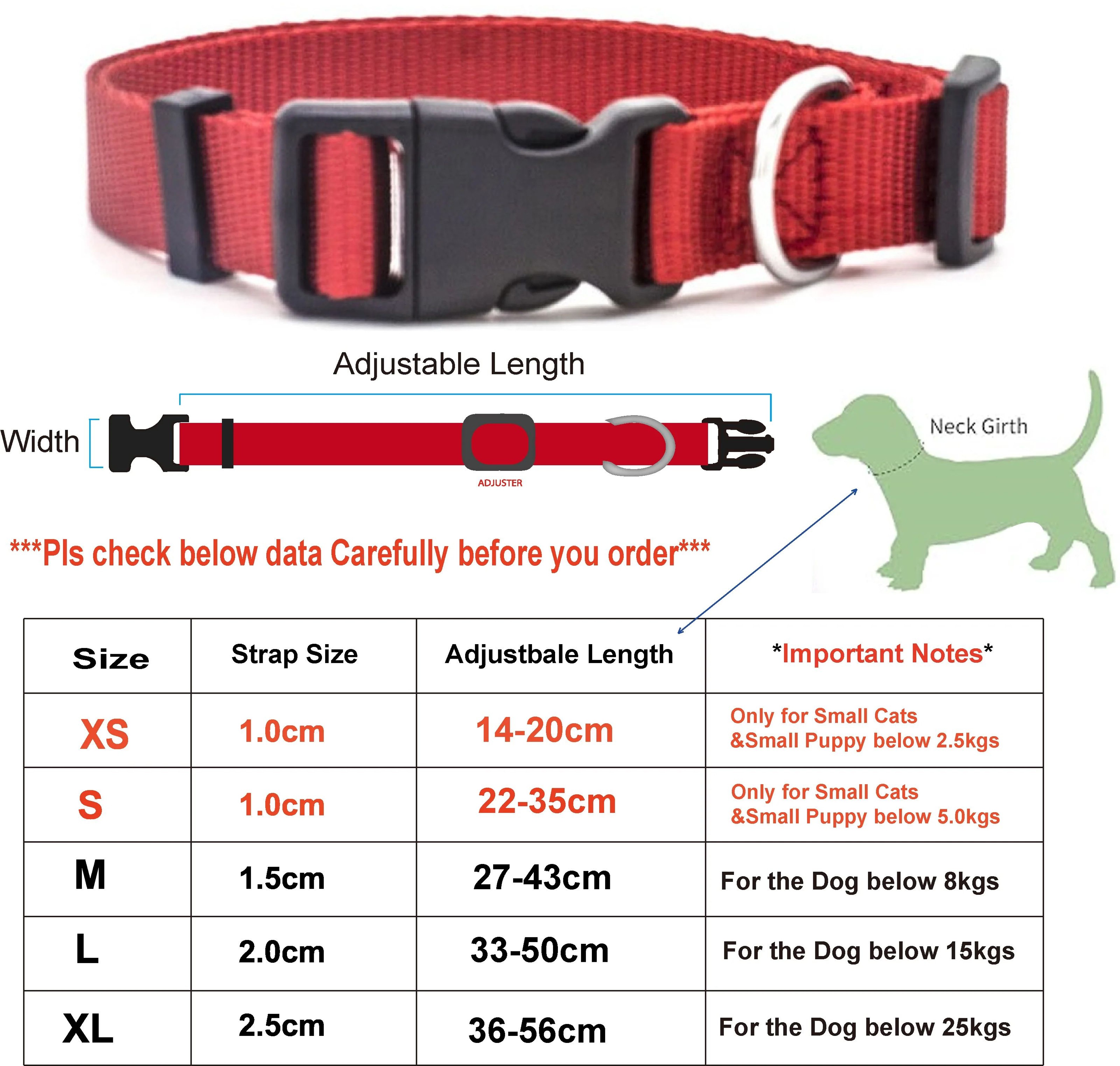 Adjustable Nylon Pet Collar  Durable Lightweight Neck Band For Small  Medium Dogs Puppies And Cats 13