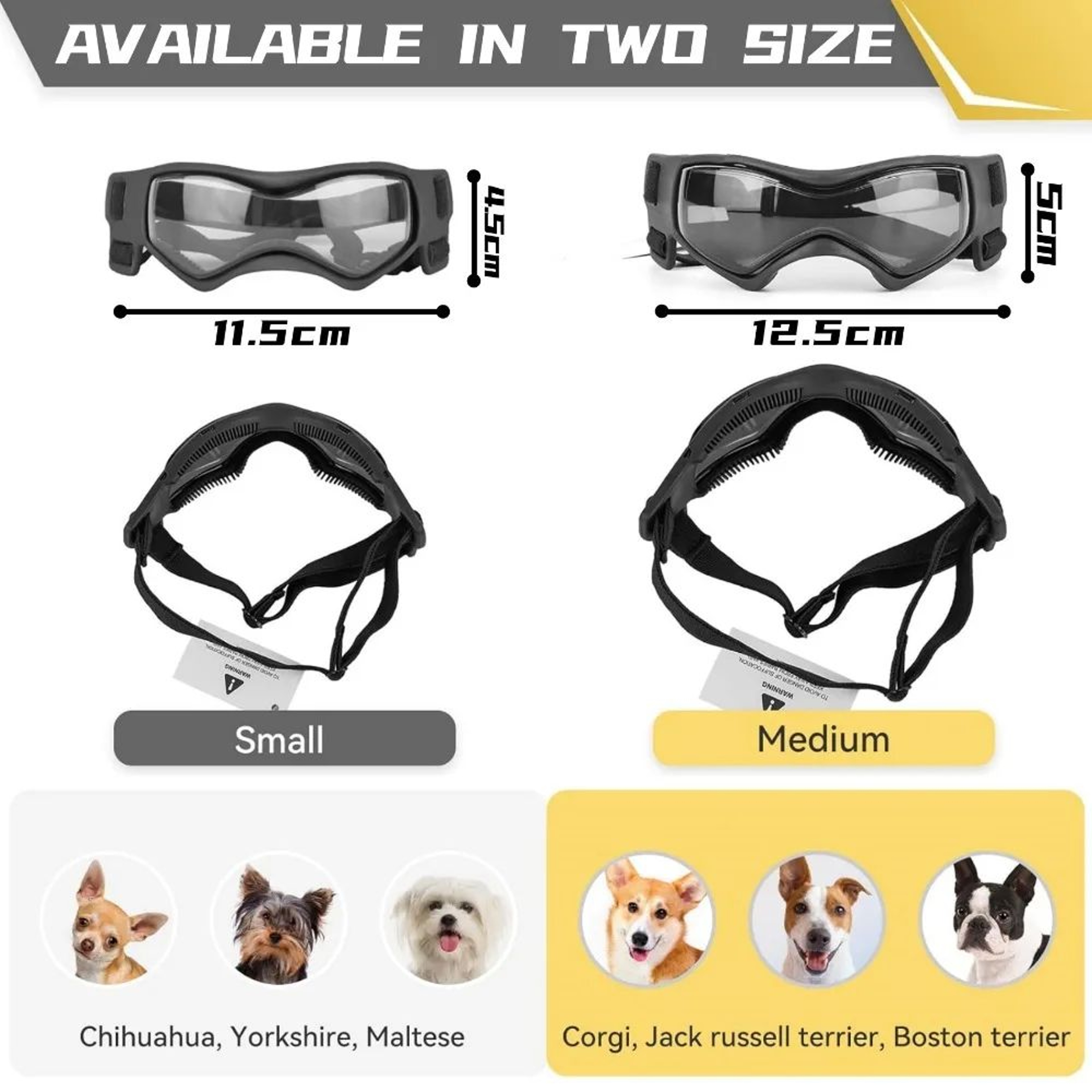 Adjustable Dog Sunglasses UV Protection Pet Goggles  Windproof Eye Shield Glasses For Small  Medium 4