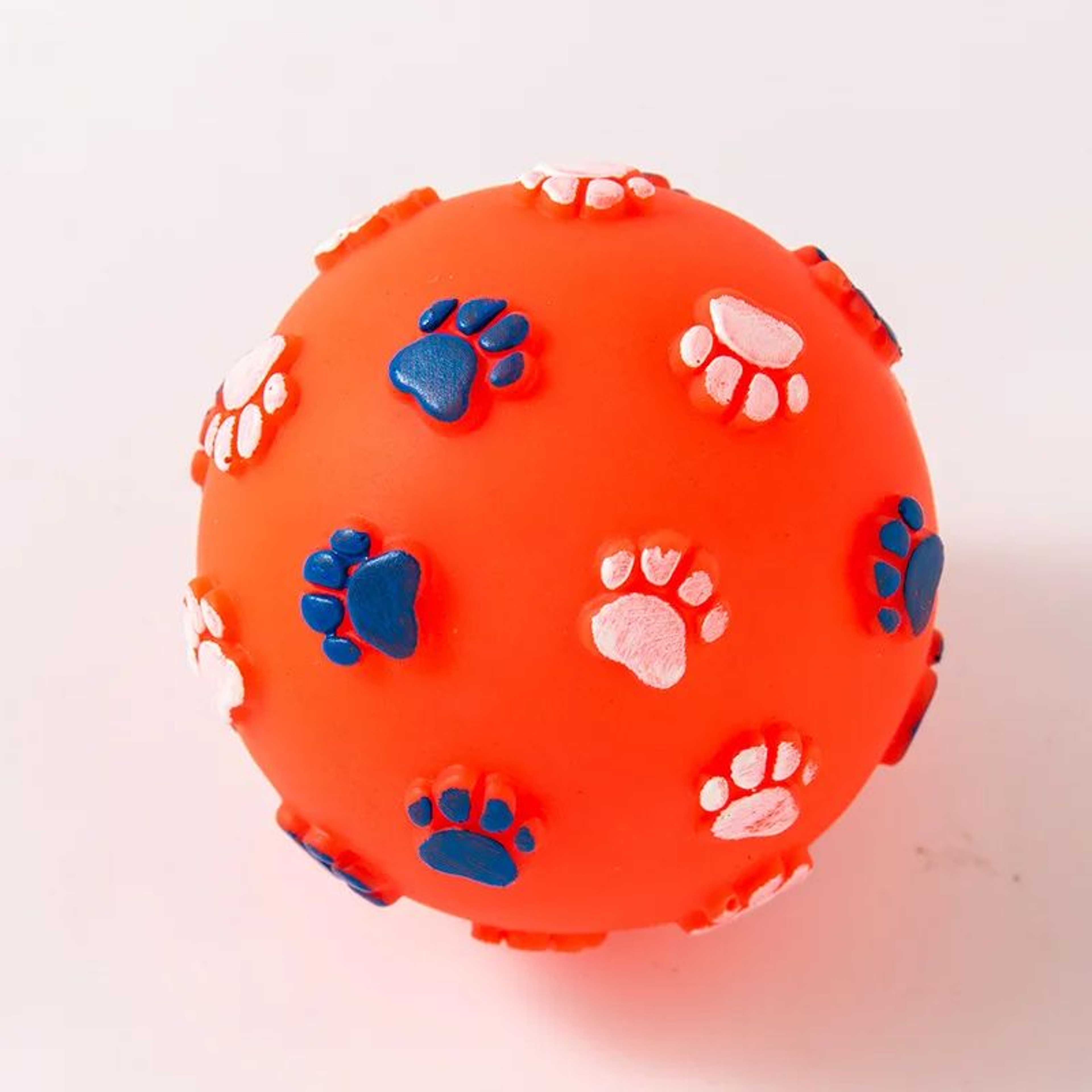 Footprint Squeaky Rubber Dog Ball Toy  Durable Interactive Chew Toy For Puppies  Dogs Of All Sizes 5