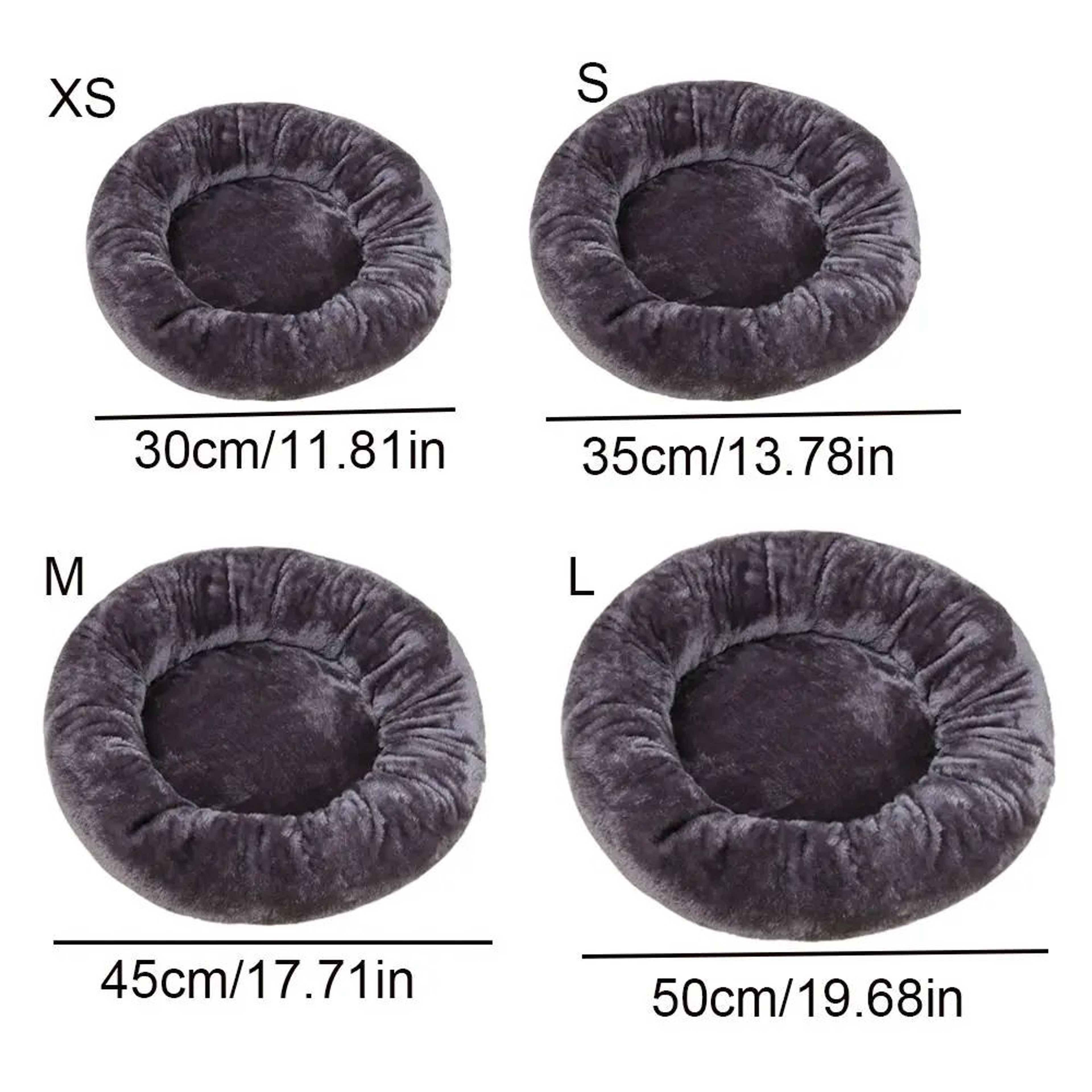Comfortable Donut Pet Bed  Soft Plush Washable Round Cushion Sleeping Nest For Dogs Cats Puppies  K 5