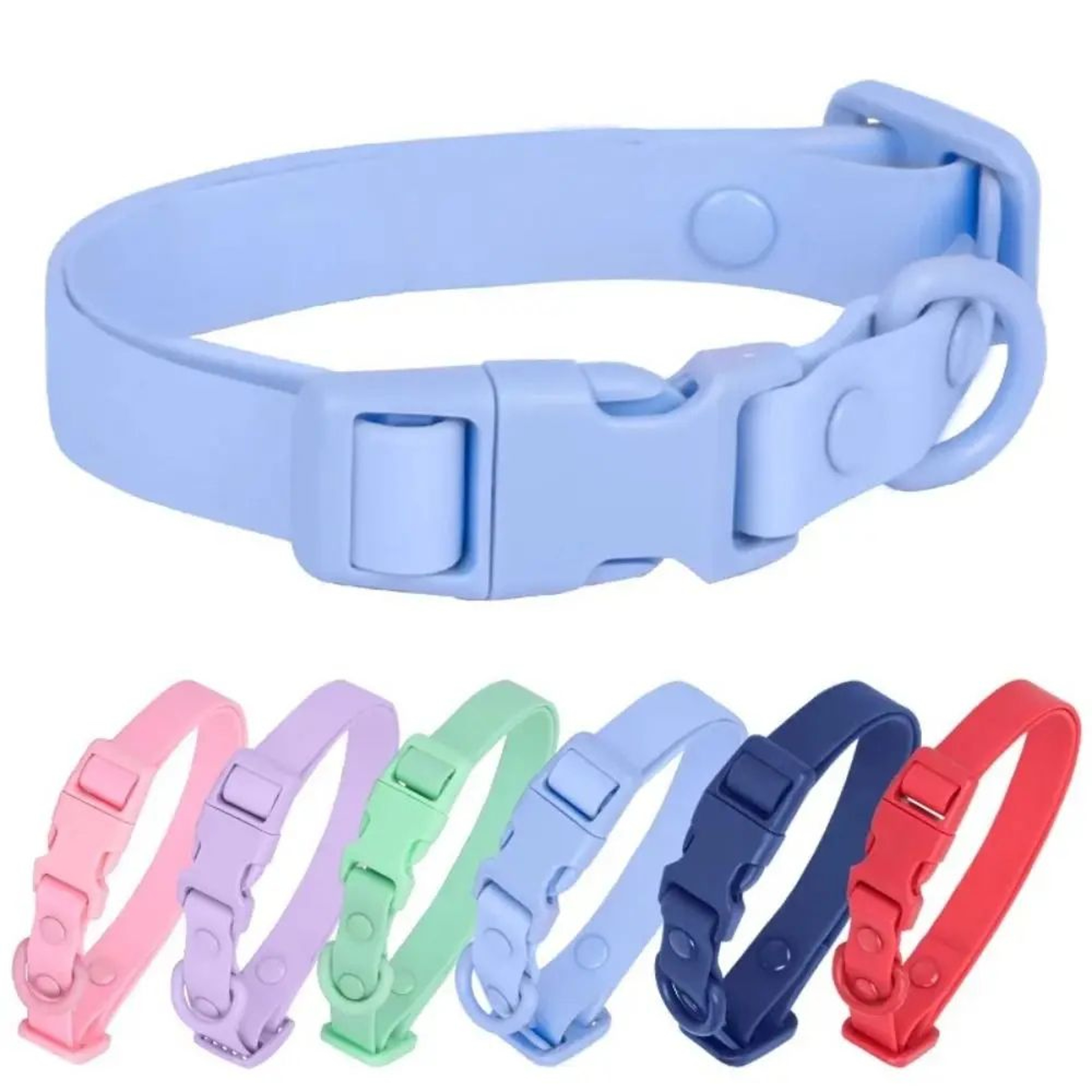 Waterproof Adjustable Dog Collar  Elastic PVC Pet Collar With Quick Release Safety Buckle For Outdo 0