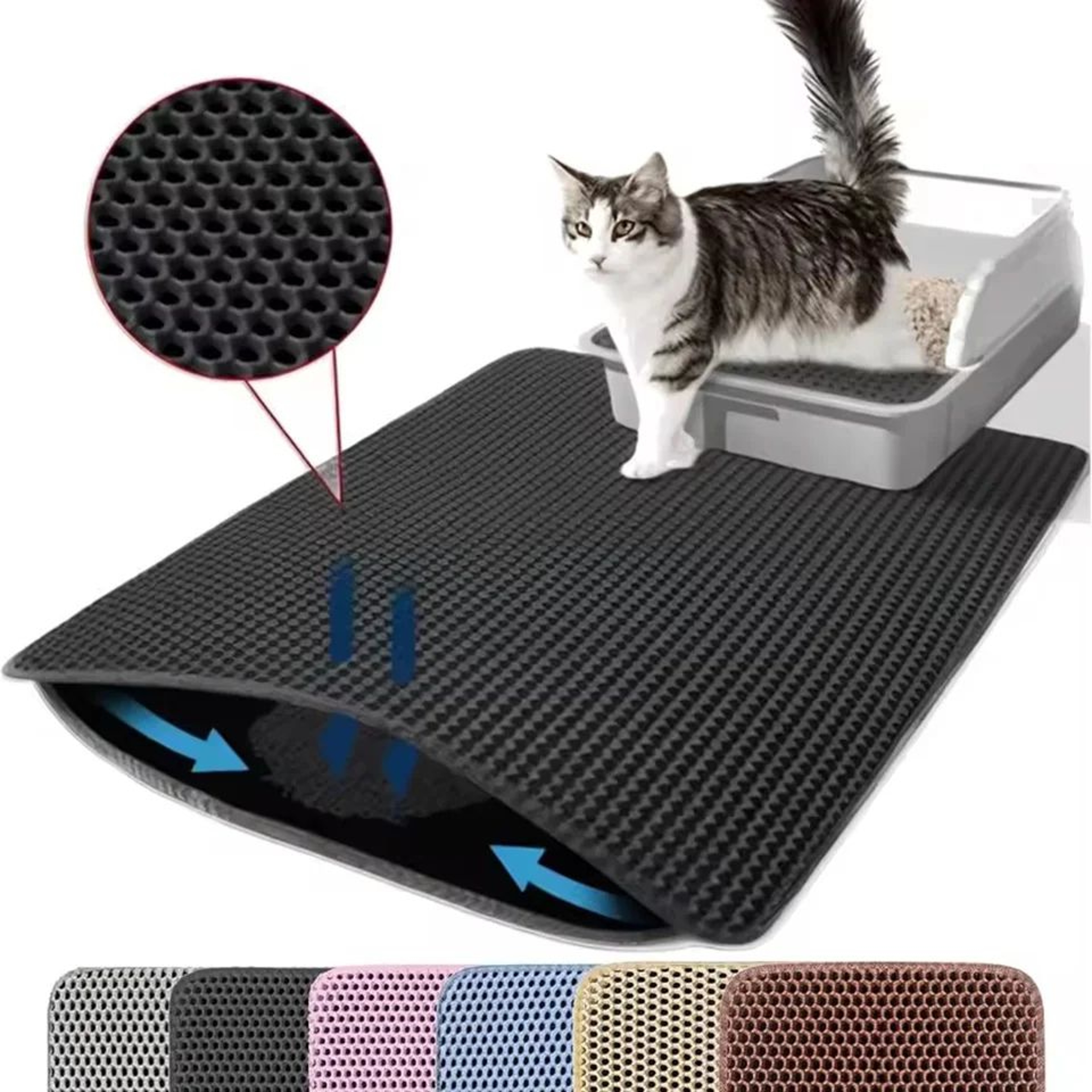 Waterproof Double Layer Cat Litter Mat  NonSlip EVA Pet Litter Trapping Mat For Easy CleanUp 6