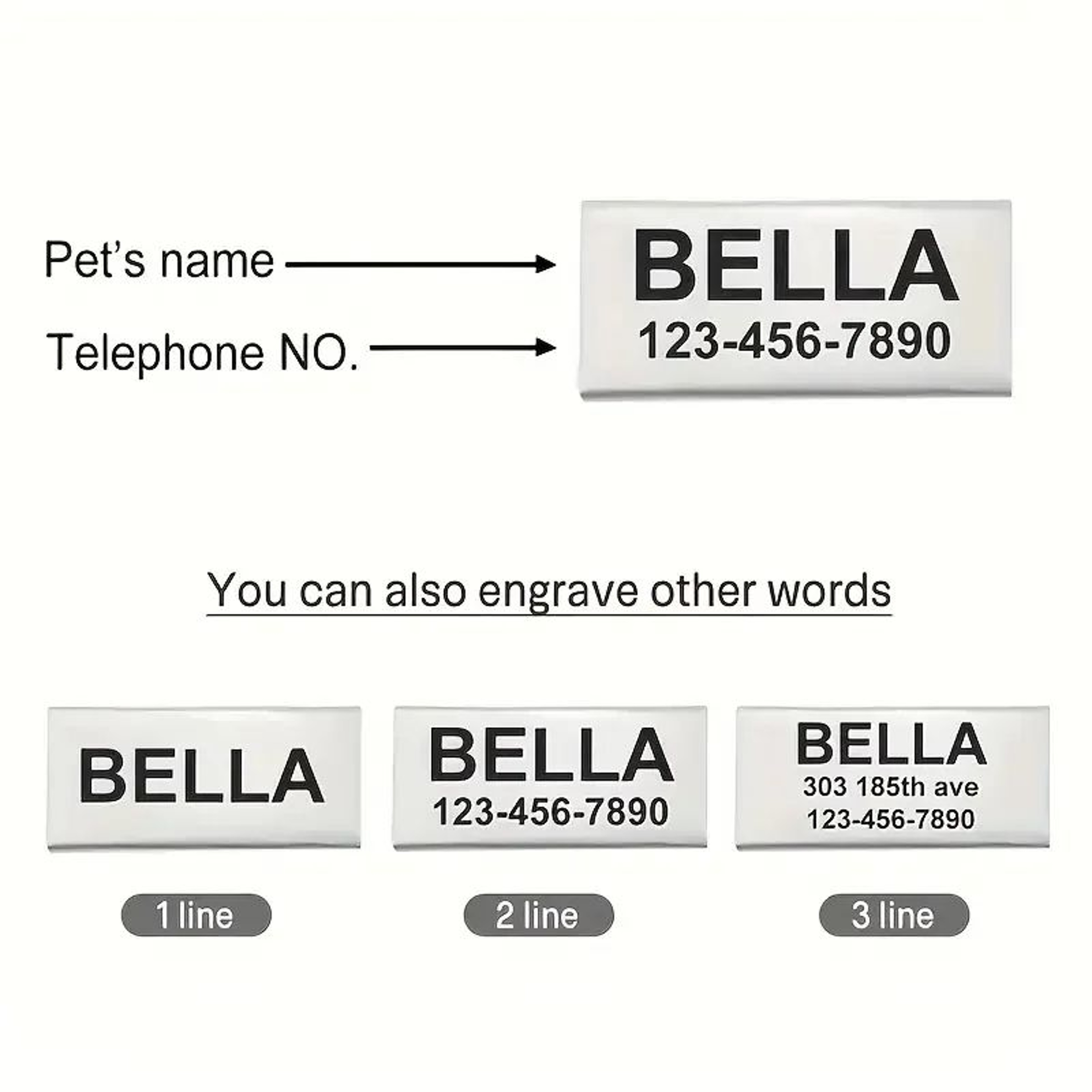 Personalized Reflective Cat  Puppy Collar Set  Custom Engraved ID Safety Buckle Nylon Pet Collar Wi 4
