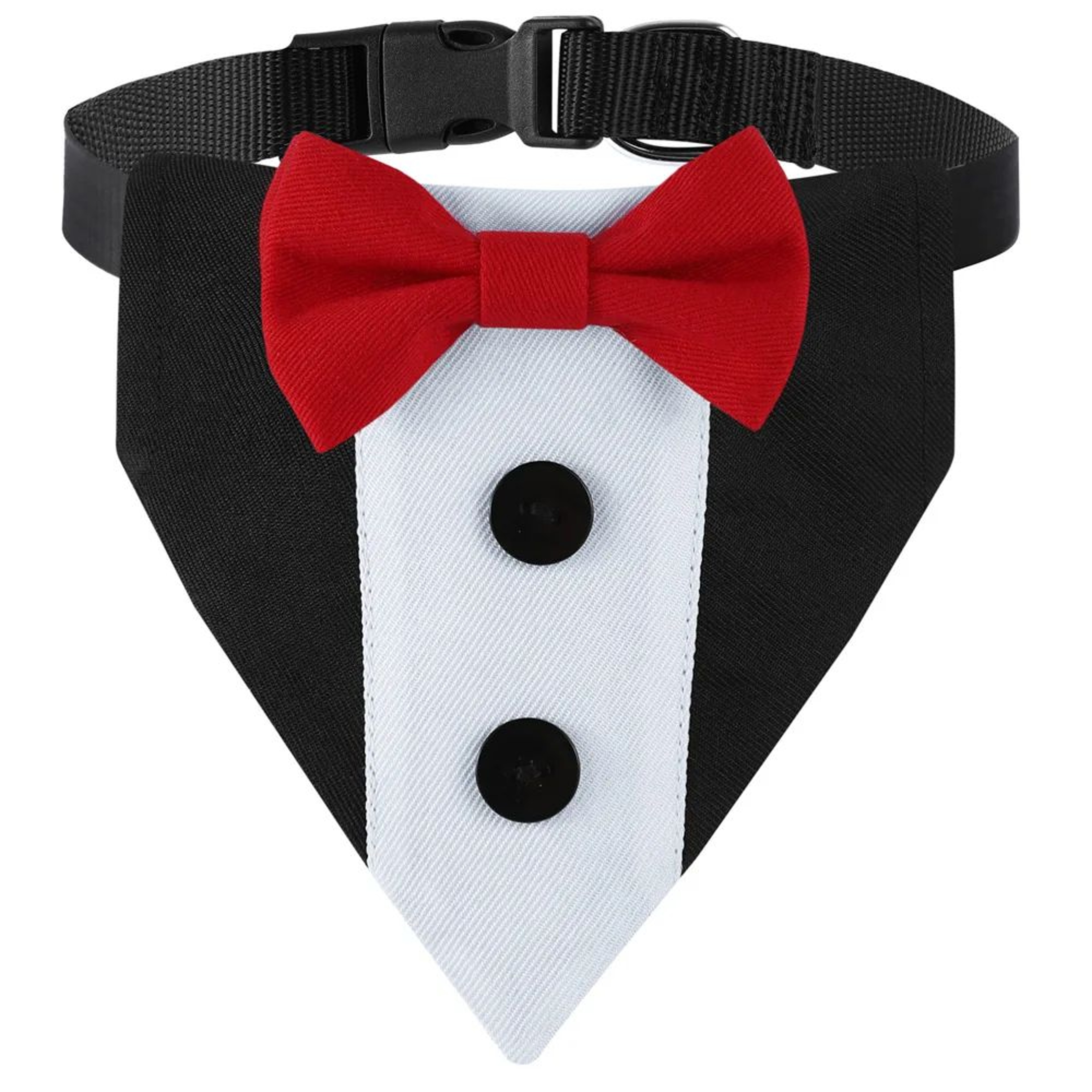 Pet Wedding Tuxedo Collar With Bow Tie Bandana  Adjustable Formal Dog  Cat Wedding Collar For Parti 8