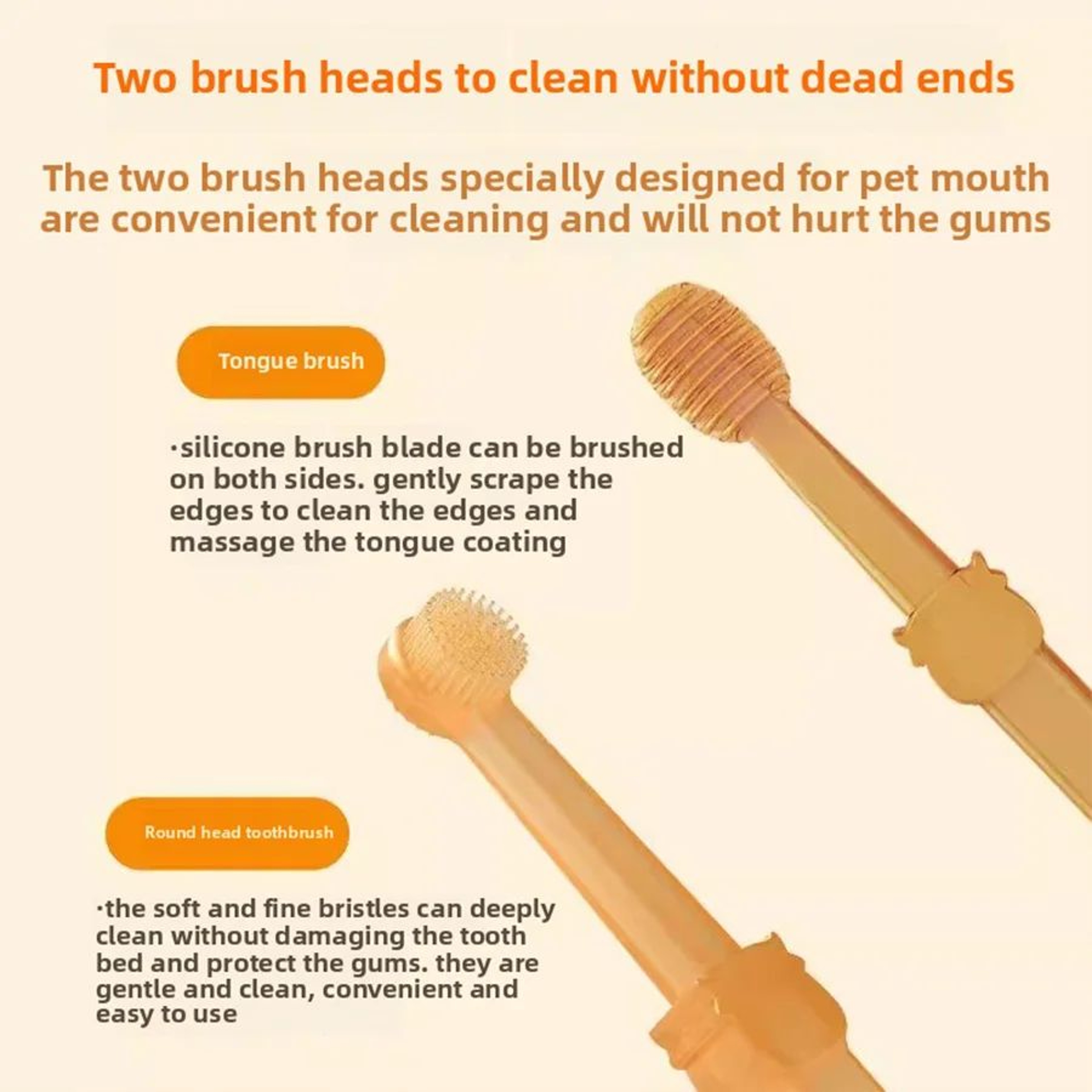 Silicone Pet Toothbrush Set With Tongue Scraper  Soft Finger Toothbrush For Dog  Cat Oral Care Clea 2