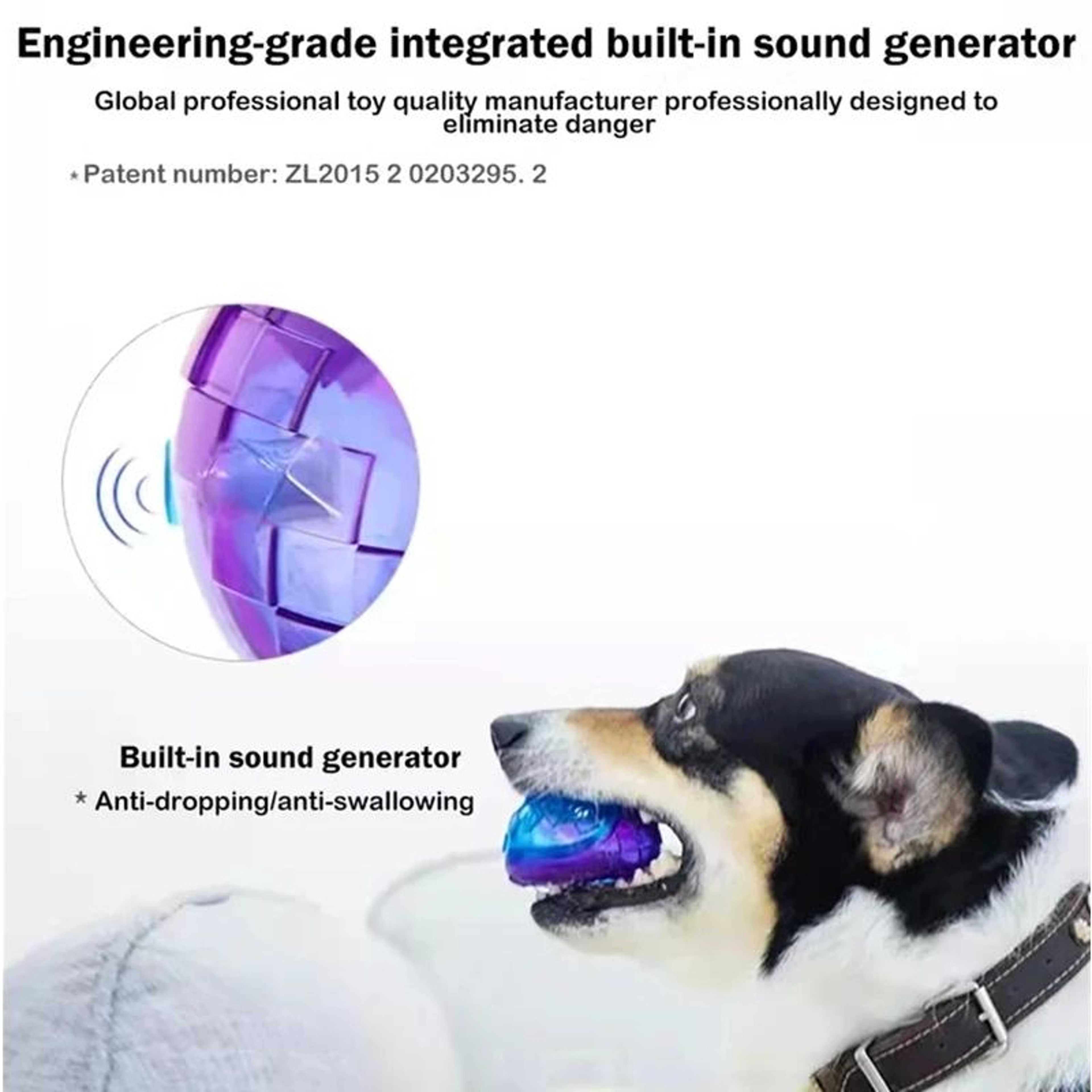 Interactive Natural Rubber Squeaky Dog Ball Toy  Durable Chew  Fetch Play Ball For Small  Medium Do 4