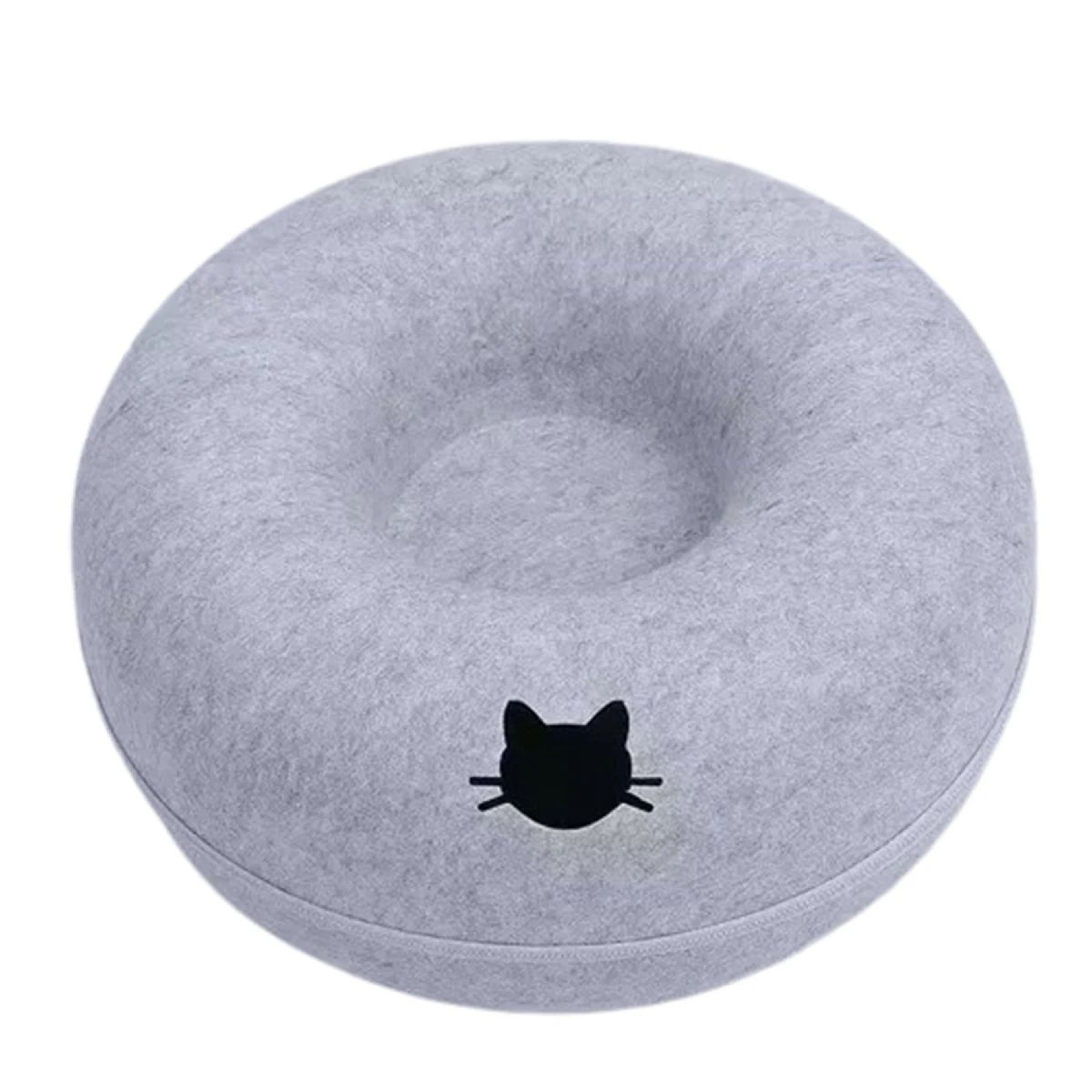 Interactive Donut Tunnel Cat Bed  Cozy Felt Cat Cave Play Tunnel  Washable Indoor Pet House 9