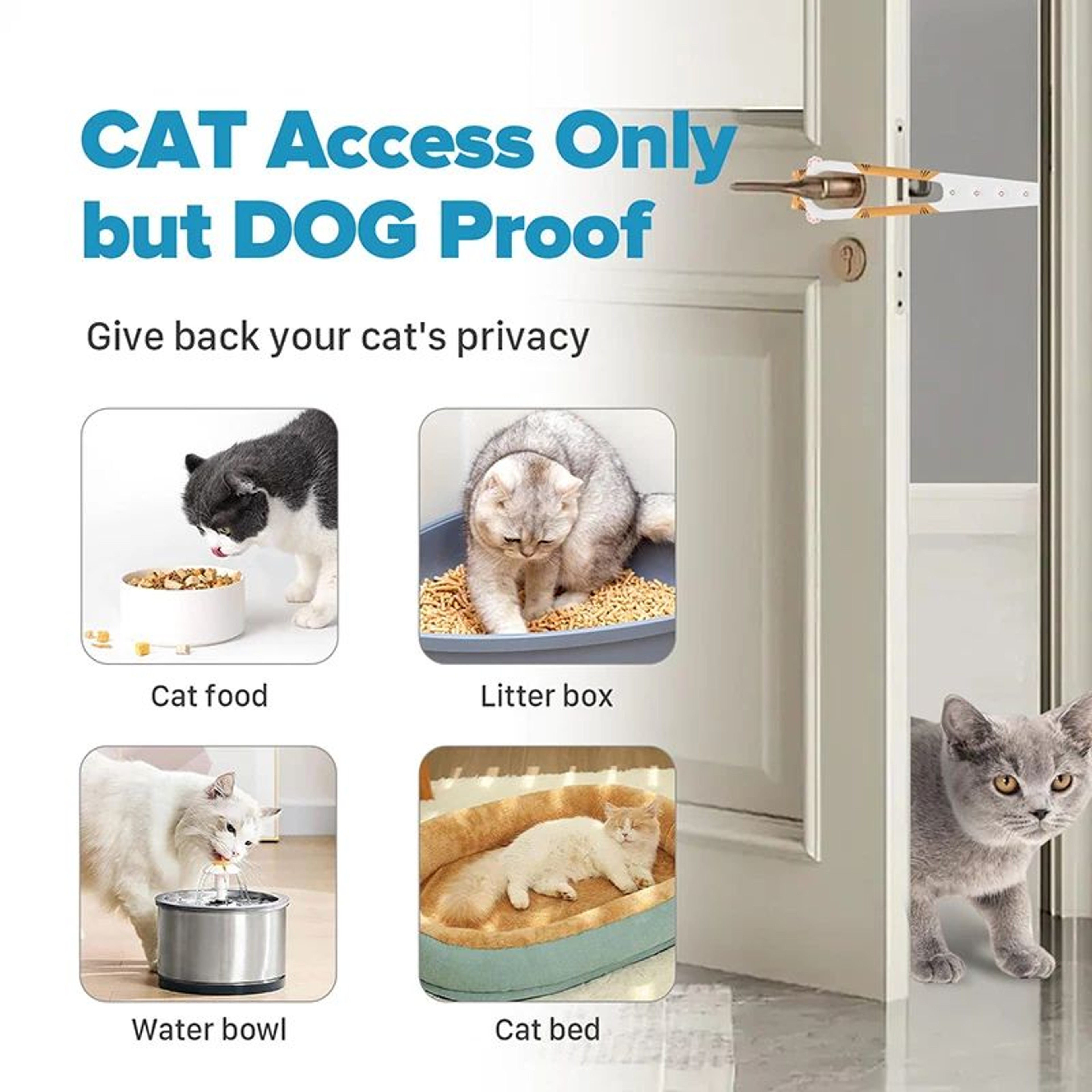 Adjustable Pet Door Latch Strap  Flexible Door Holder Lock To Keep Dogs Out  Cats Free To Pass 1