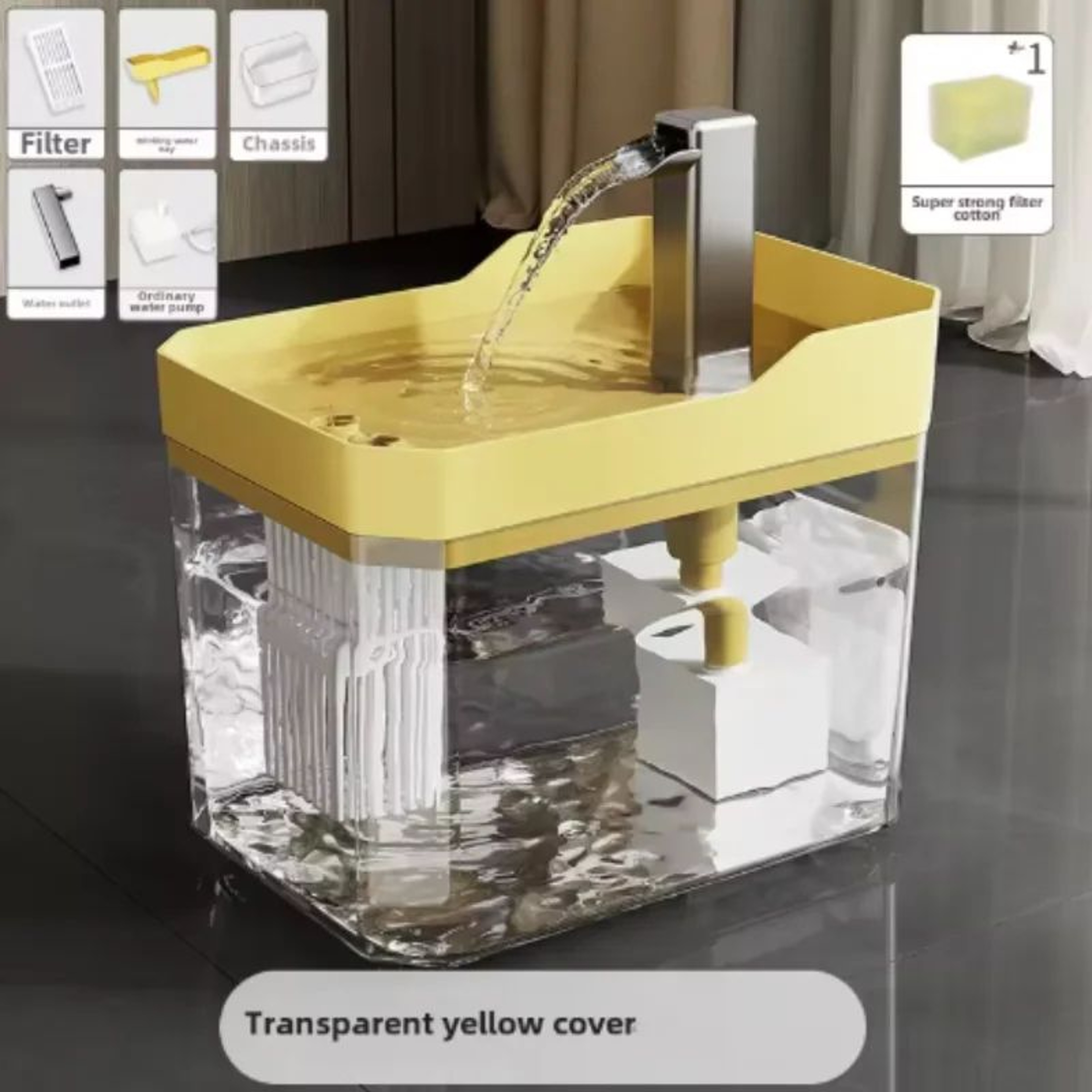 Transparent Cat Water Fountain With Auto Filter  USB Recirculating Pet Water Dispenser For Cats  Sm 8