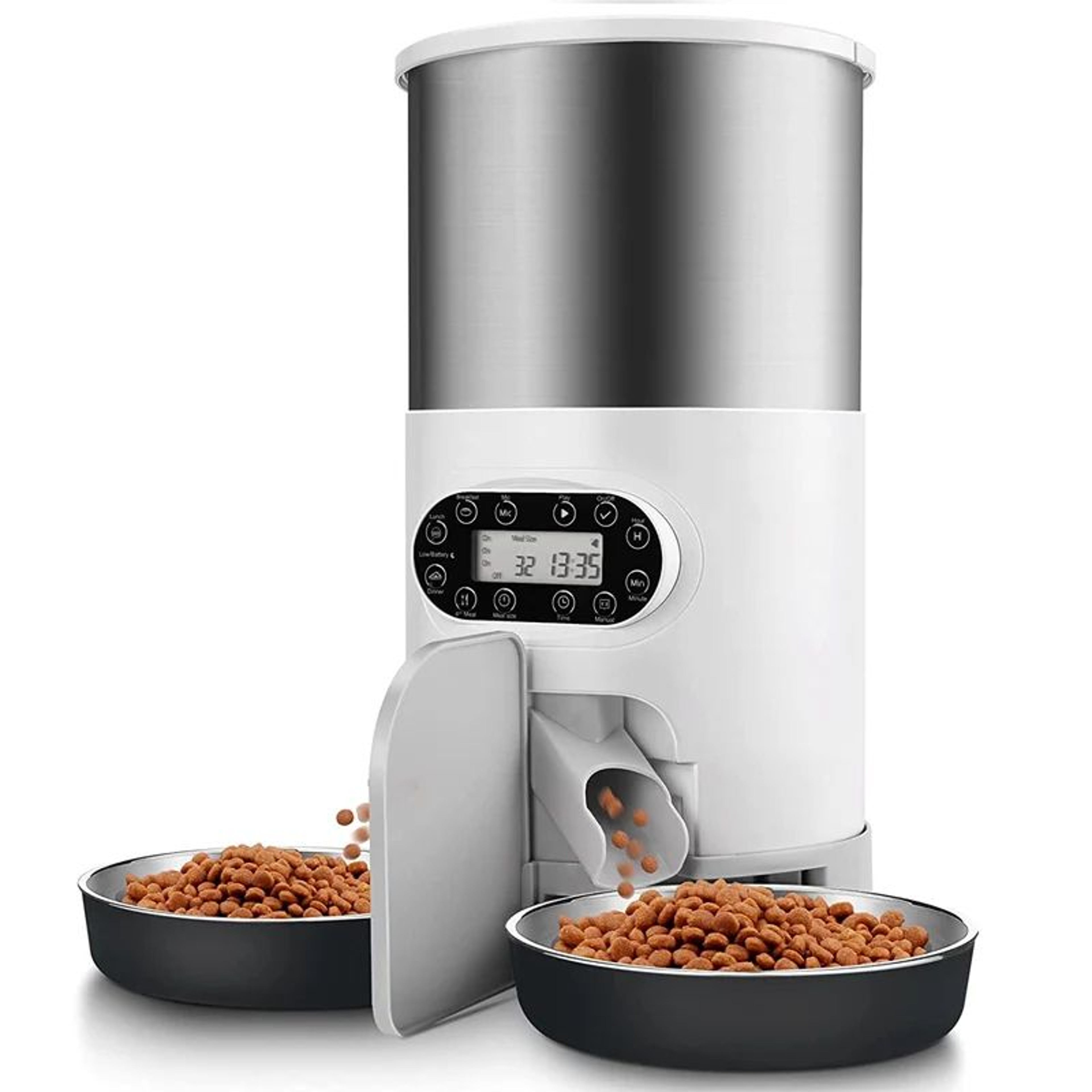 1014 Oz Smart Automatic Pet Feeder With APP Control  Dual Meal Cat  Dog Food Dispenser With Stainle 7