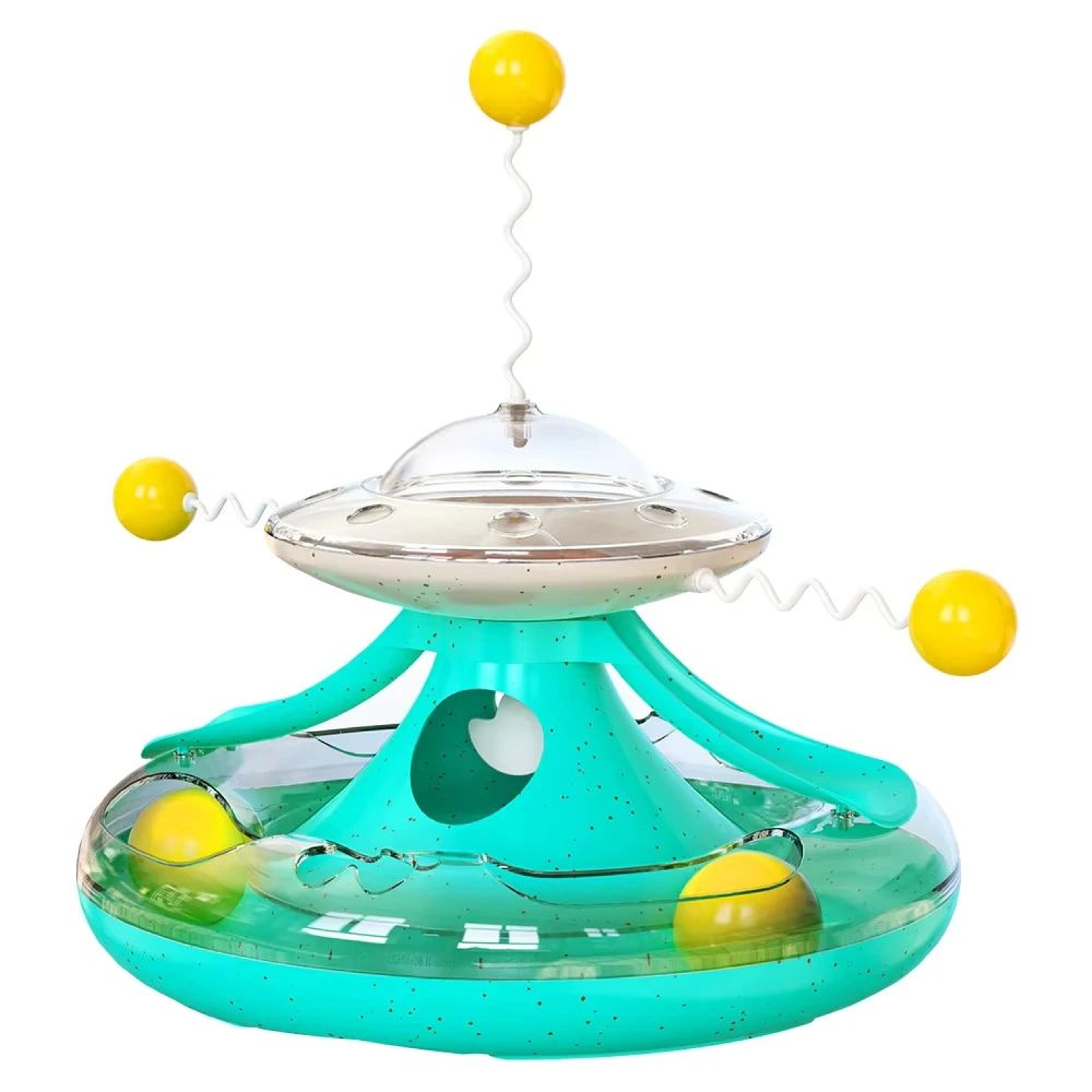 Interactive Cat Puzzle Toy With Spinning Track Balls  Feather Teaser  Indoor Kitten Brain Stimulati 9