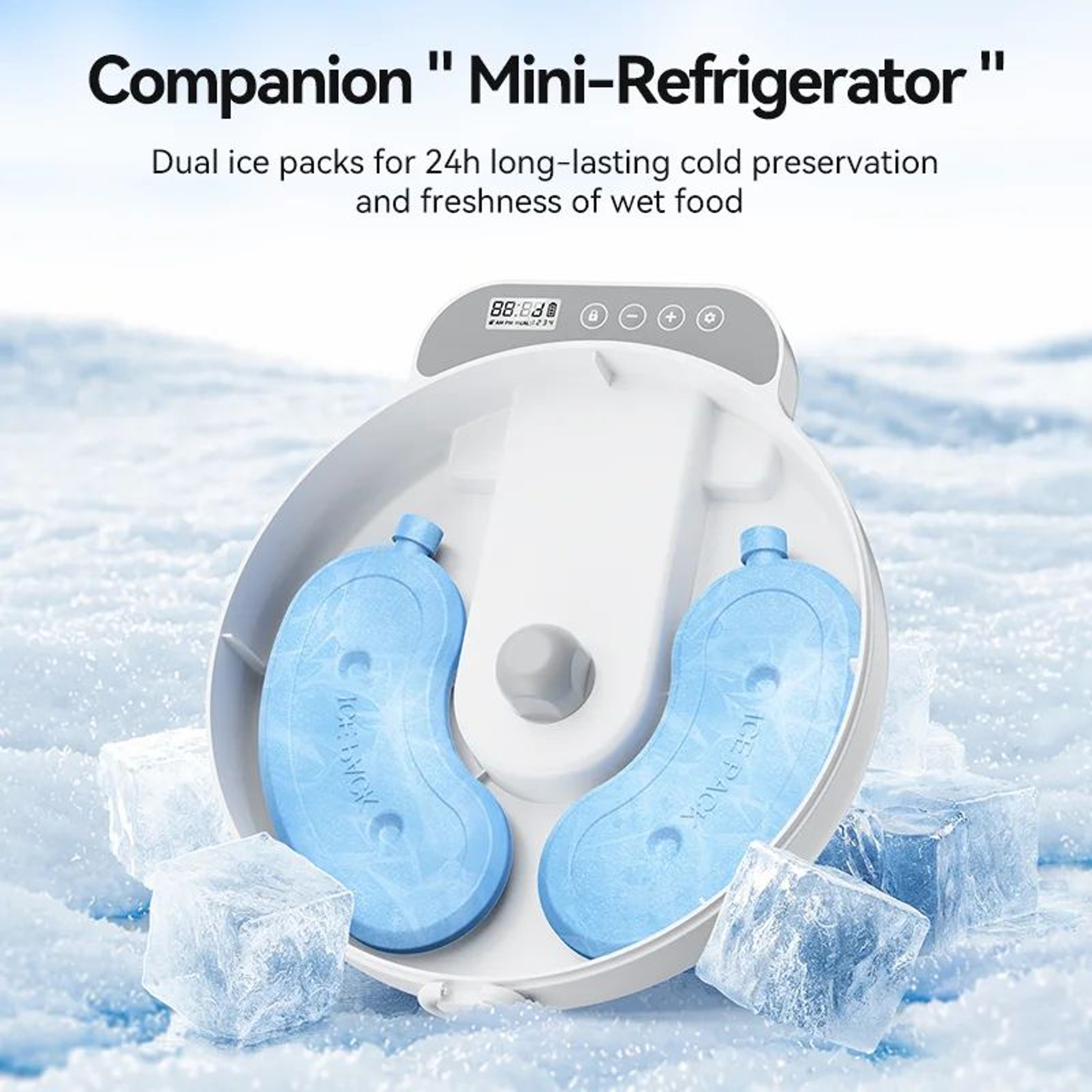 ROJECO 4Meal Automatic Pet Feeder  Smart Timed Wet  Dry Food Dispenser For Cats  Dogs With LCD Disp