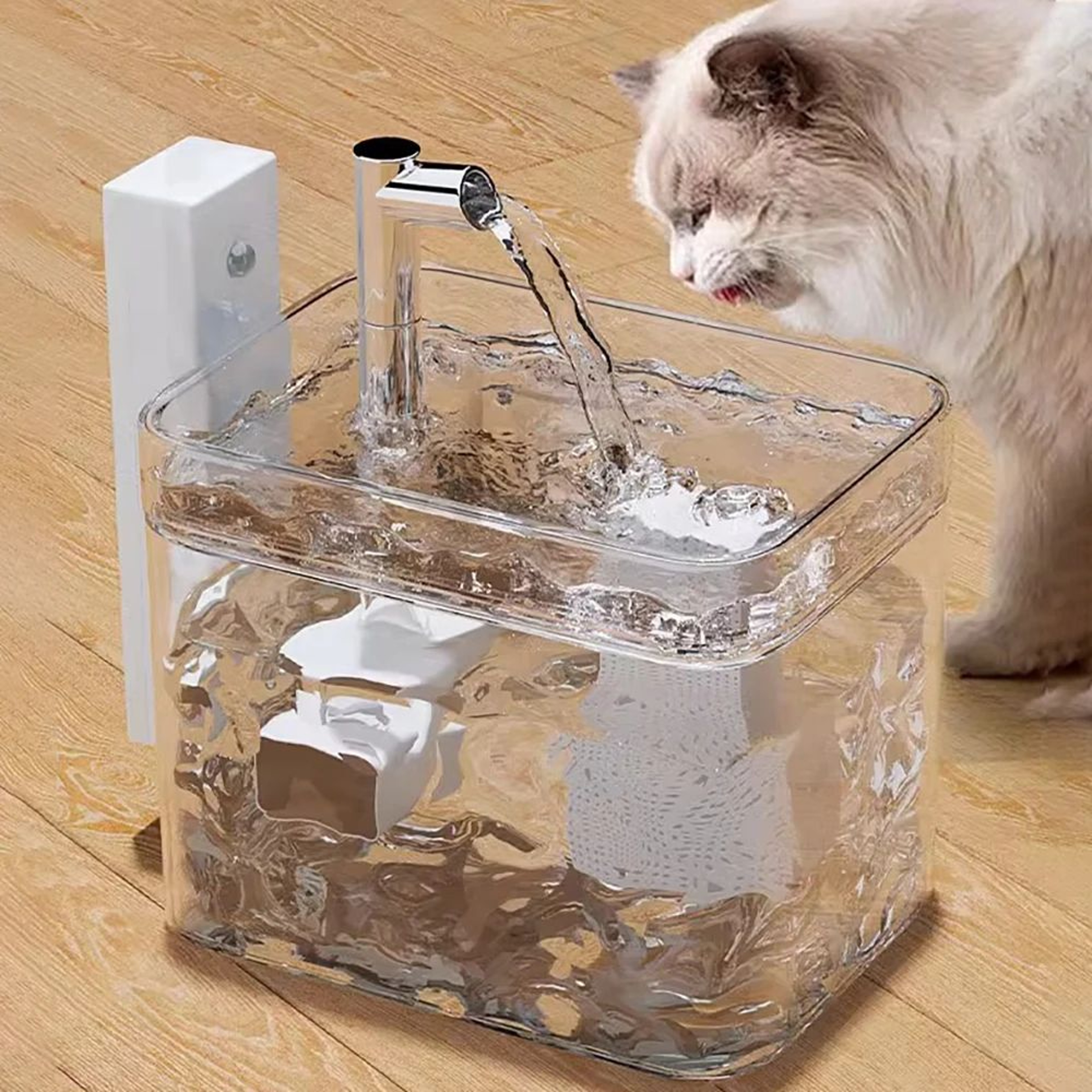 51oz USB Automatic Cat Water Fountain  Quiet Circulating Pet Water Dispenser With Filtration System 0