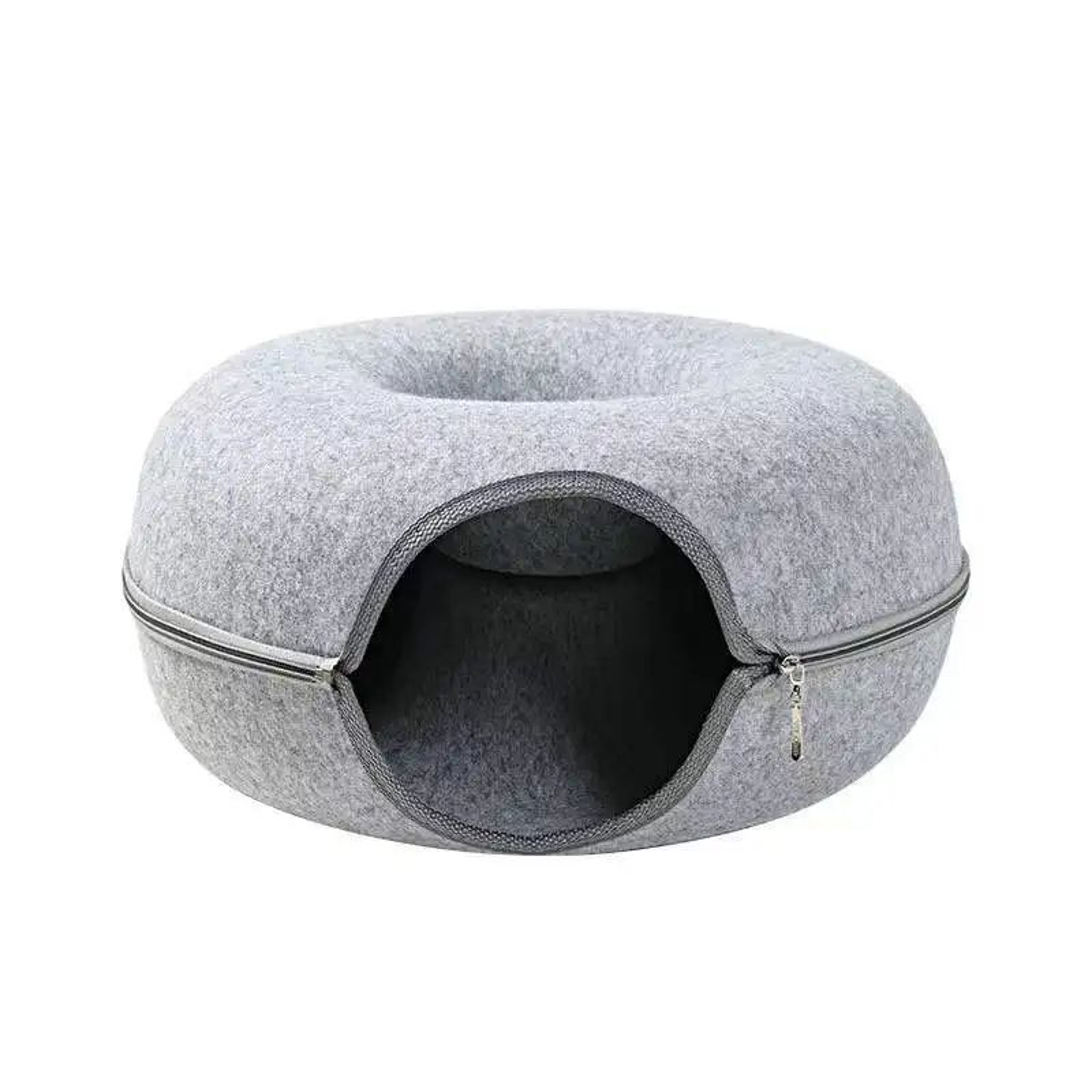 Donut Felt Cat Tunnel Bed  Foldable Interactive Cat Cave House  Play Tunnel Toy 8