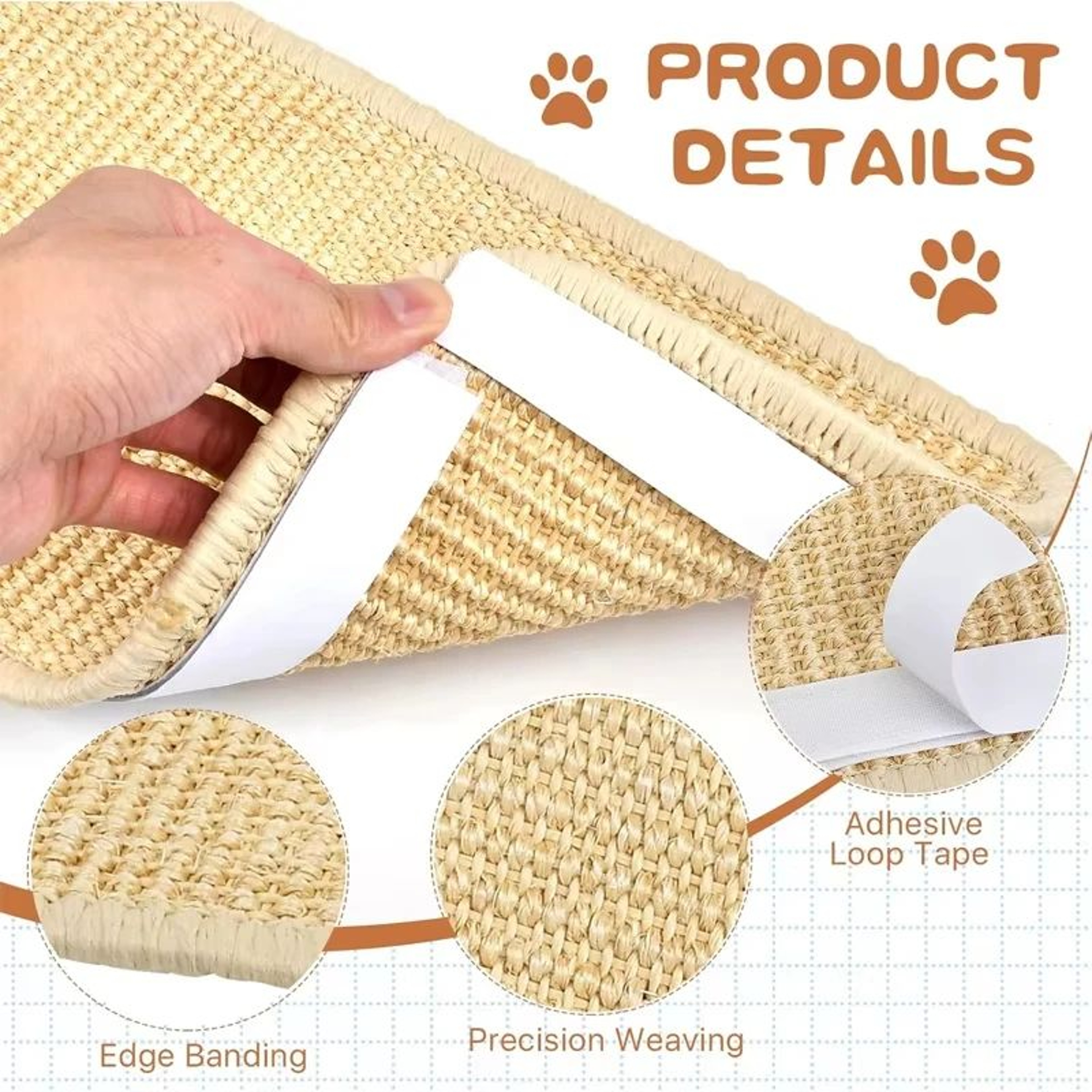 Natural Sisal Cat Scratching Mat  Durable Floor Scratch Pad  Furniture Protector For Cats 2