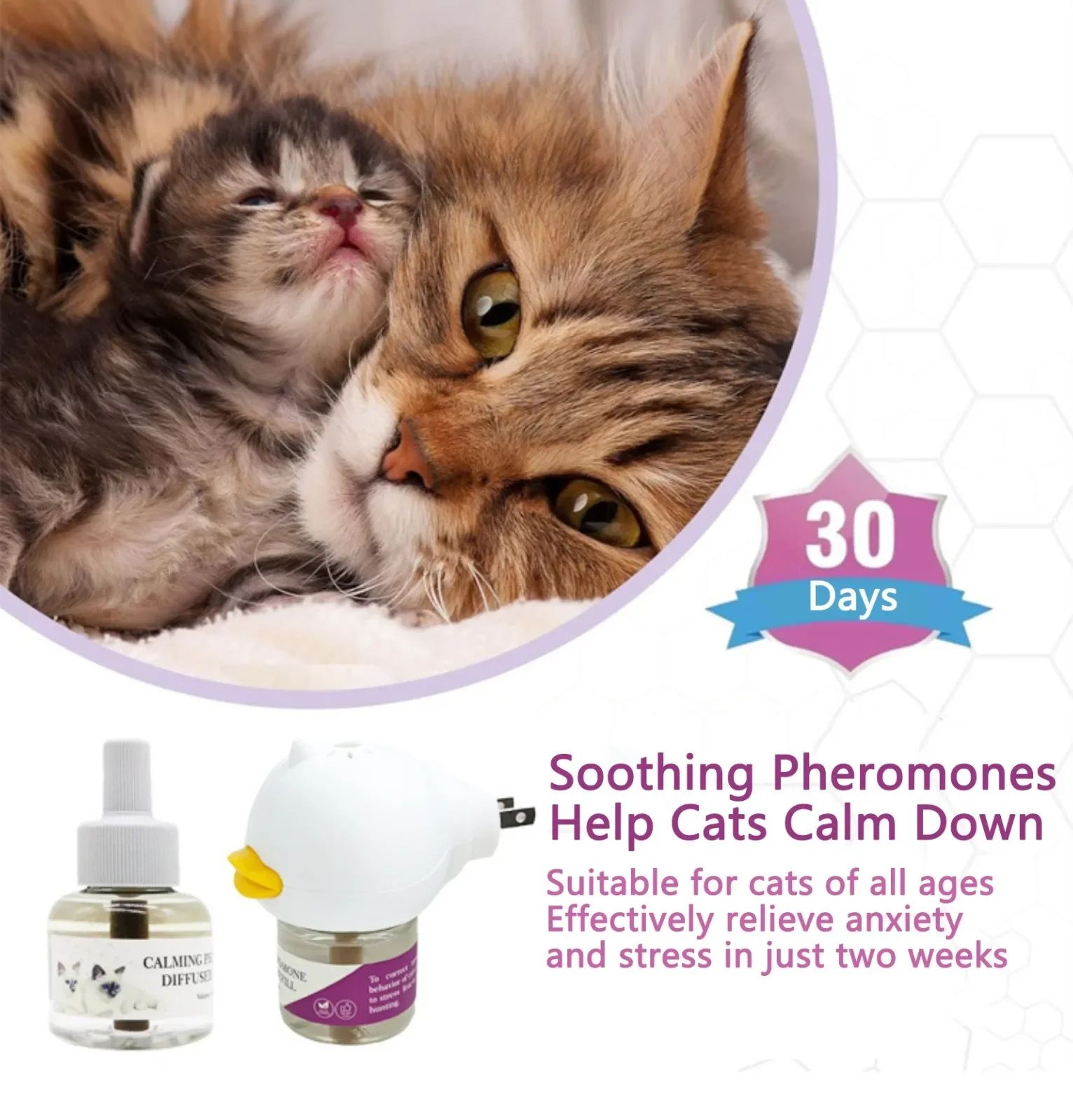 Cat Pheromone Diffuser PlugIn Kit  Calming Relaxant With 2 Refills For Stress  Anxiety Relief 2
