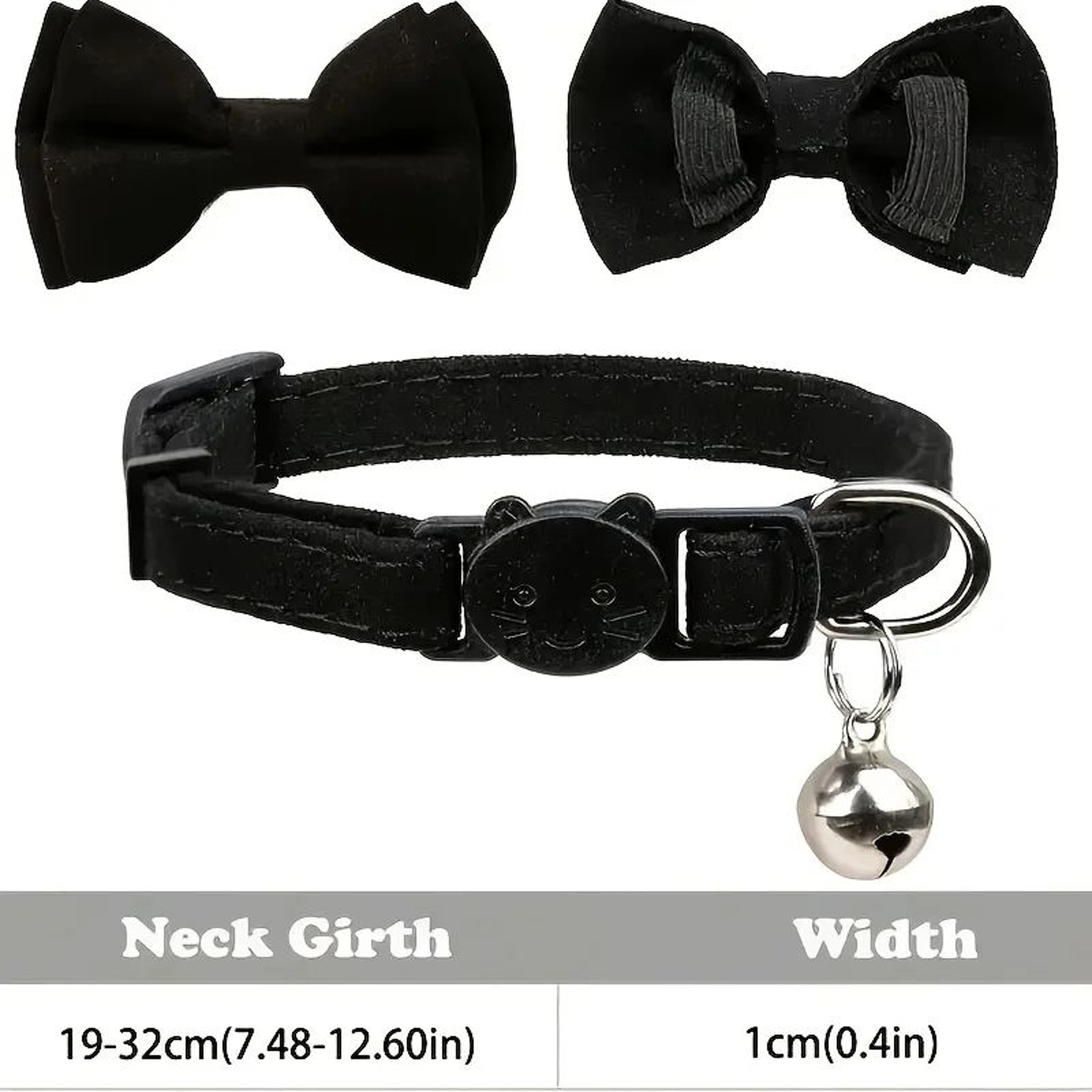 Personalized Cat Bow Tie Collar  Adjustable Nylon Pet Collar With Engraved ID Tag  Bell 1