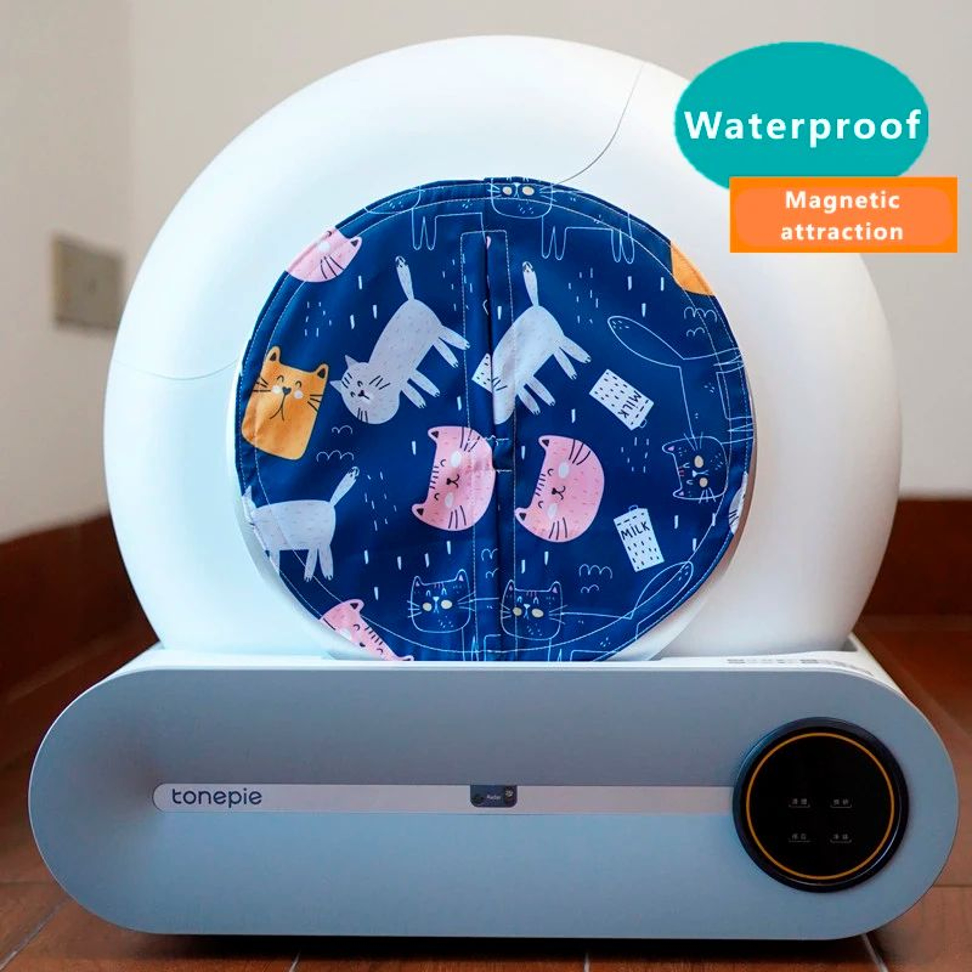 Cat Litter Box Door Curtain  Odor  Dust Control Privacy Curtain For Automatic SelfCleaning Litter B 3