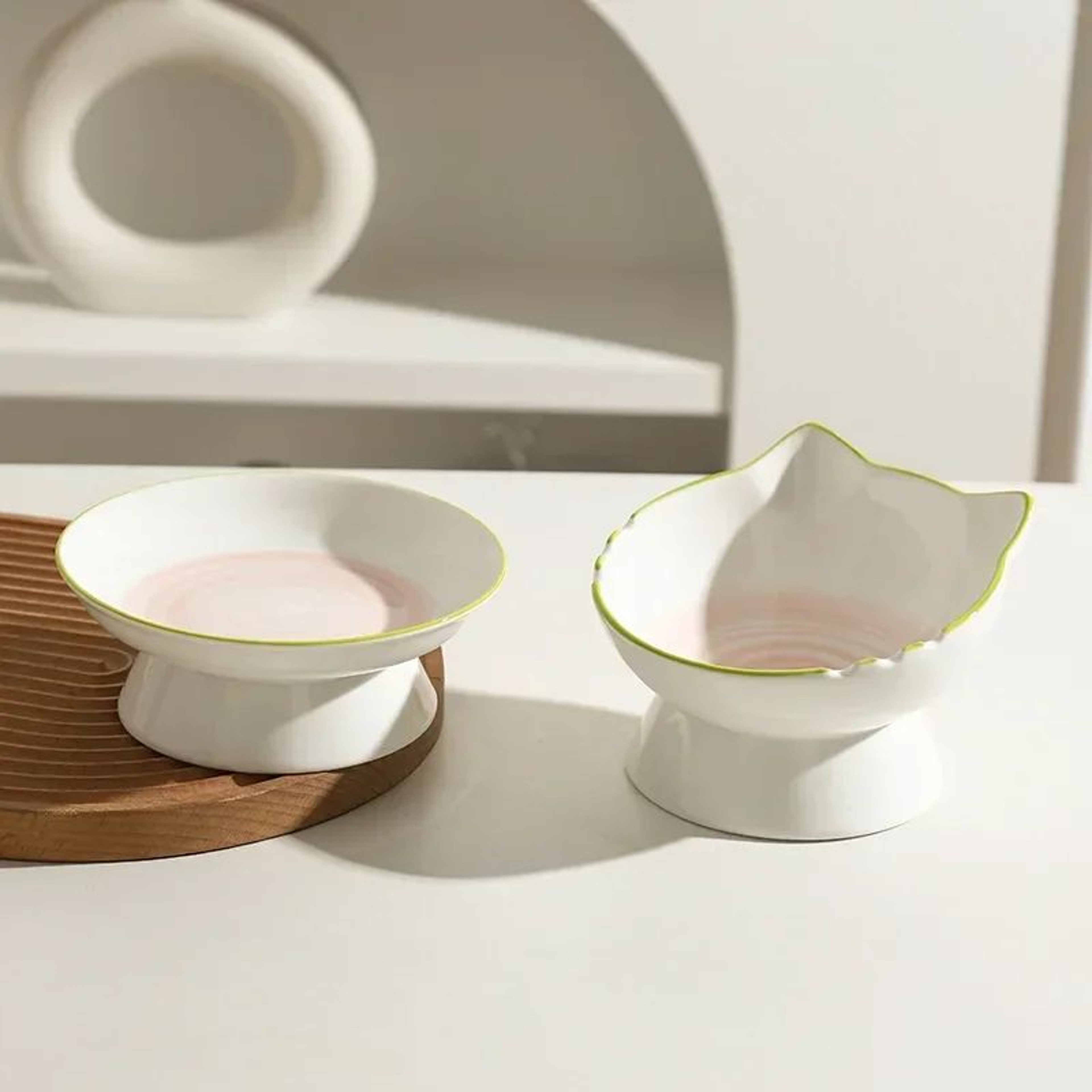 Elevated Cat Food  Water Bowl  Ergonomic Raised Pet Feeding Dish For Cats  Small Dogs 0