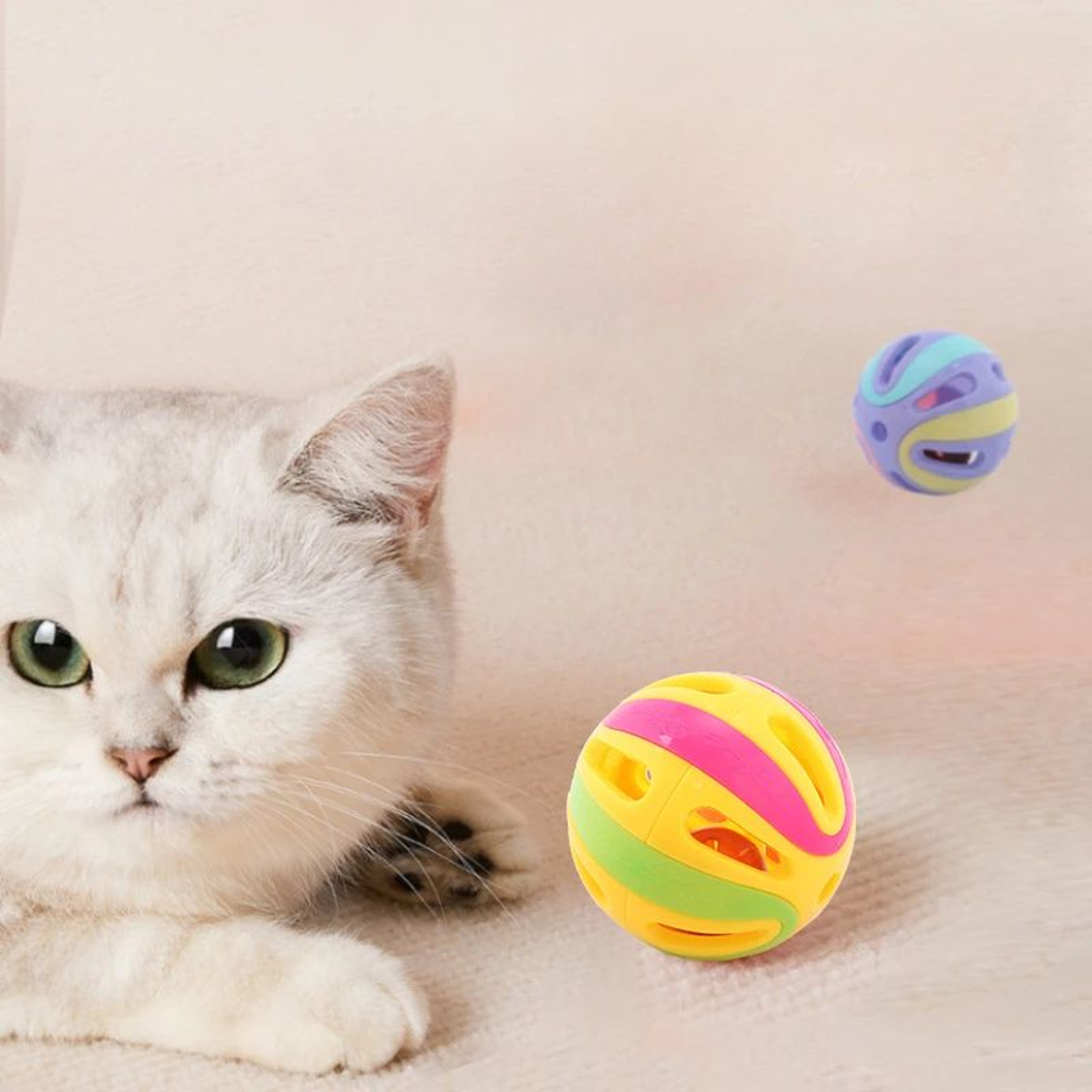 Colorful Bell Cat Ball Toy  Interactive Jingle Chase Ball For Cats  Kittens 4