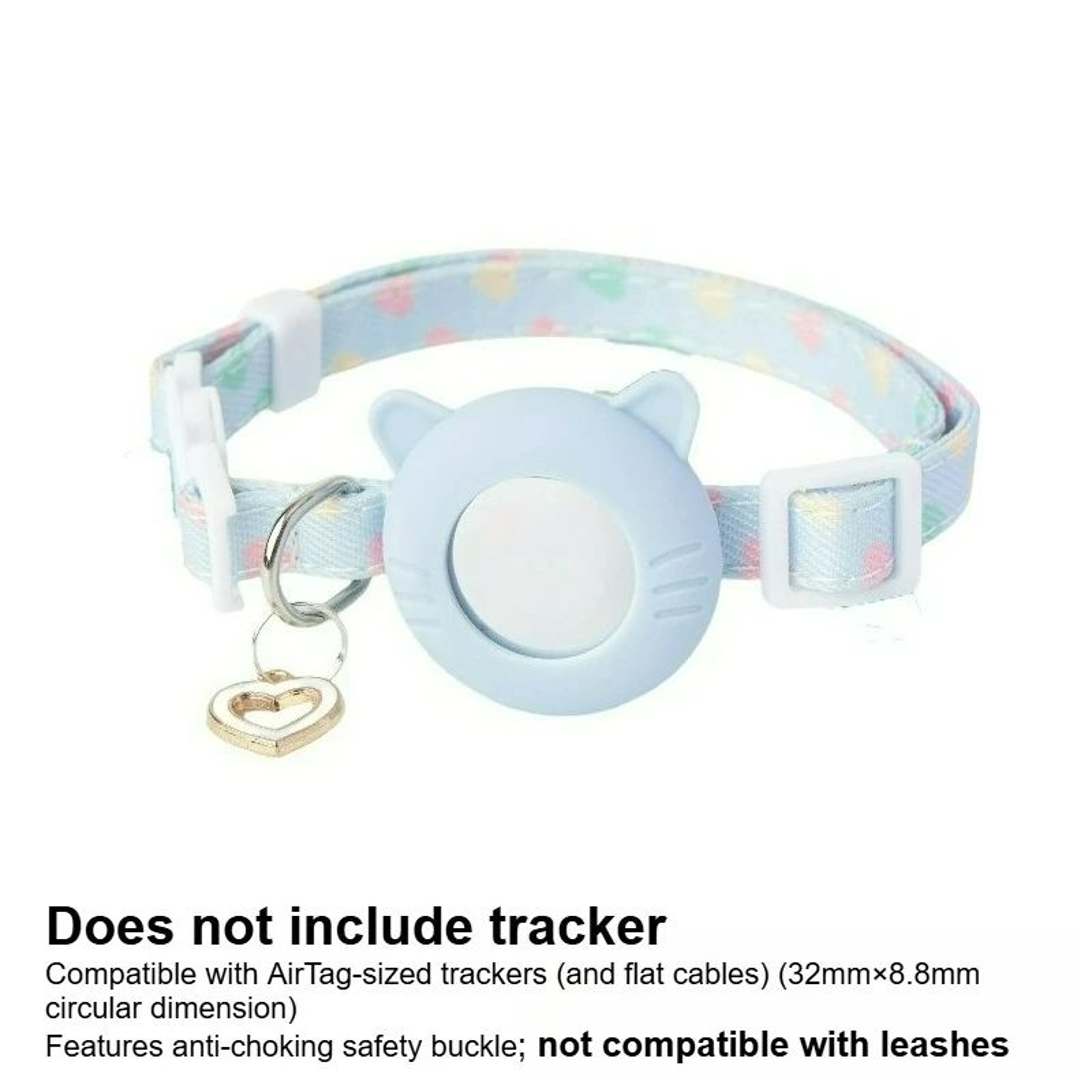Adjustable AirTag Cat Collar  Breakaway Pet Tracker Collar With AirTag Holder  Safety Buckle 6