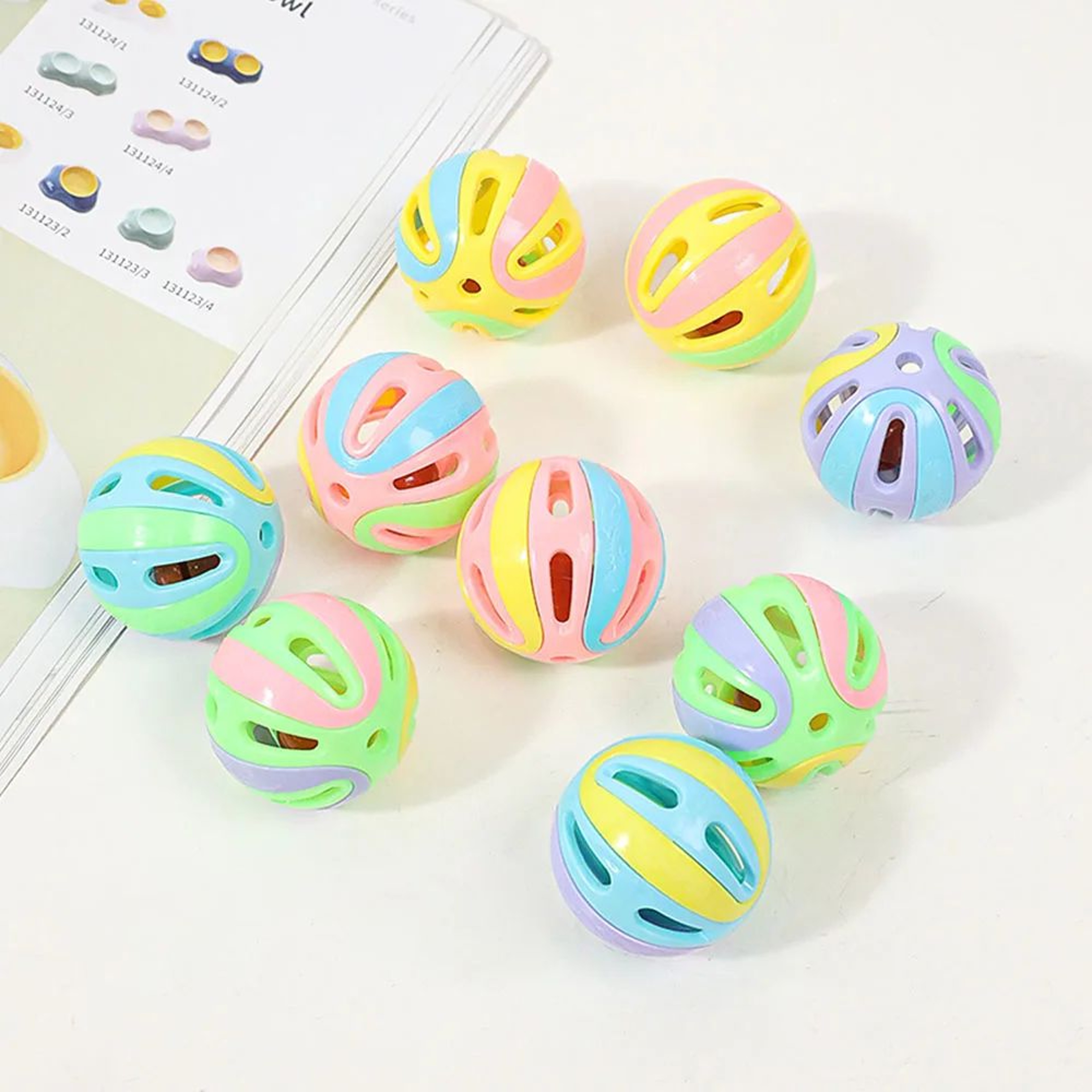Large Colorful Bell Ball Cat Toy  Interactive SelfPlay Jingly Ball For Cats  Kittens 3