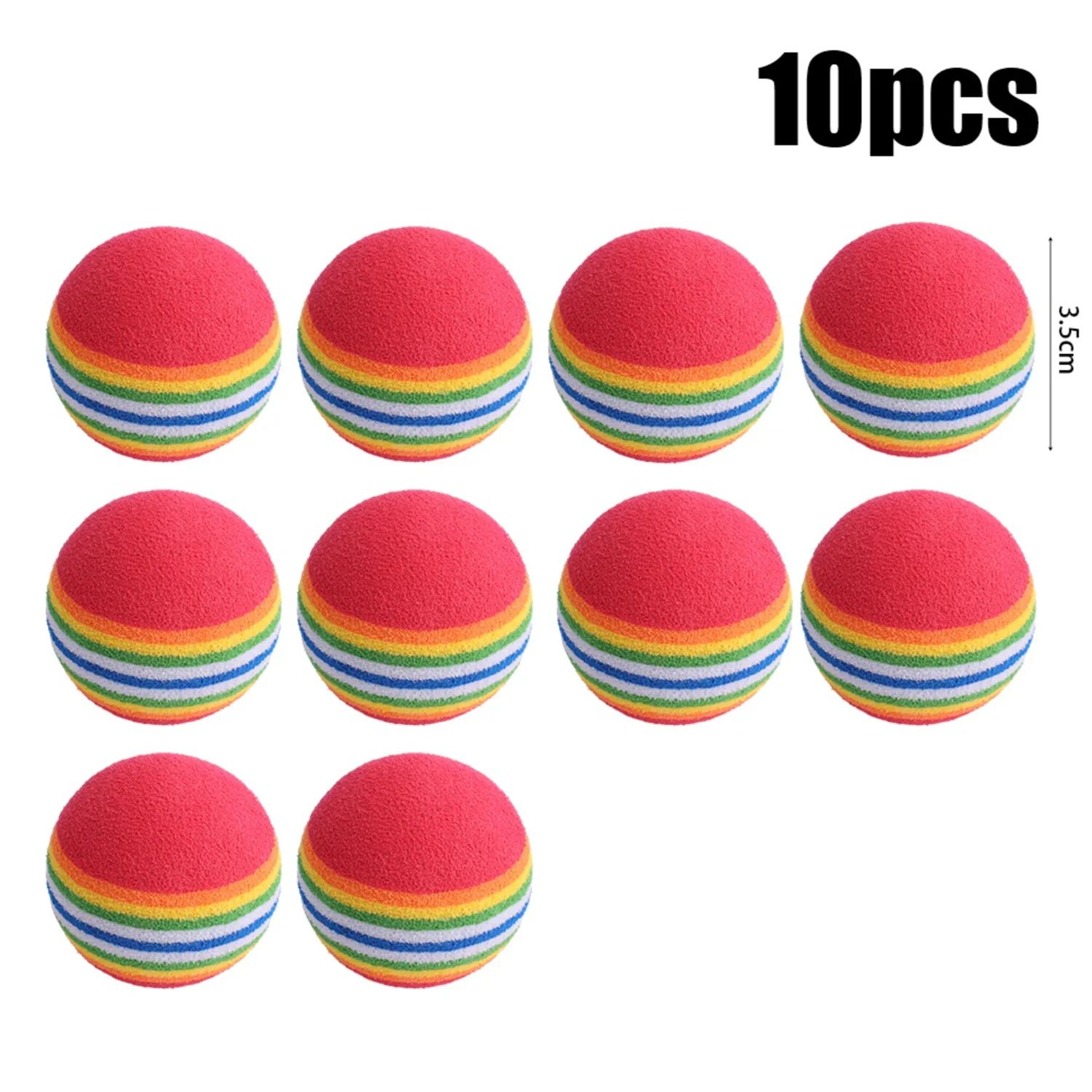 Colorful EVA Rainbow Pet Ball Toy  BiteResistant Interactive Chew  Training Ball For Cats Kittens   5