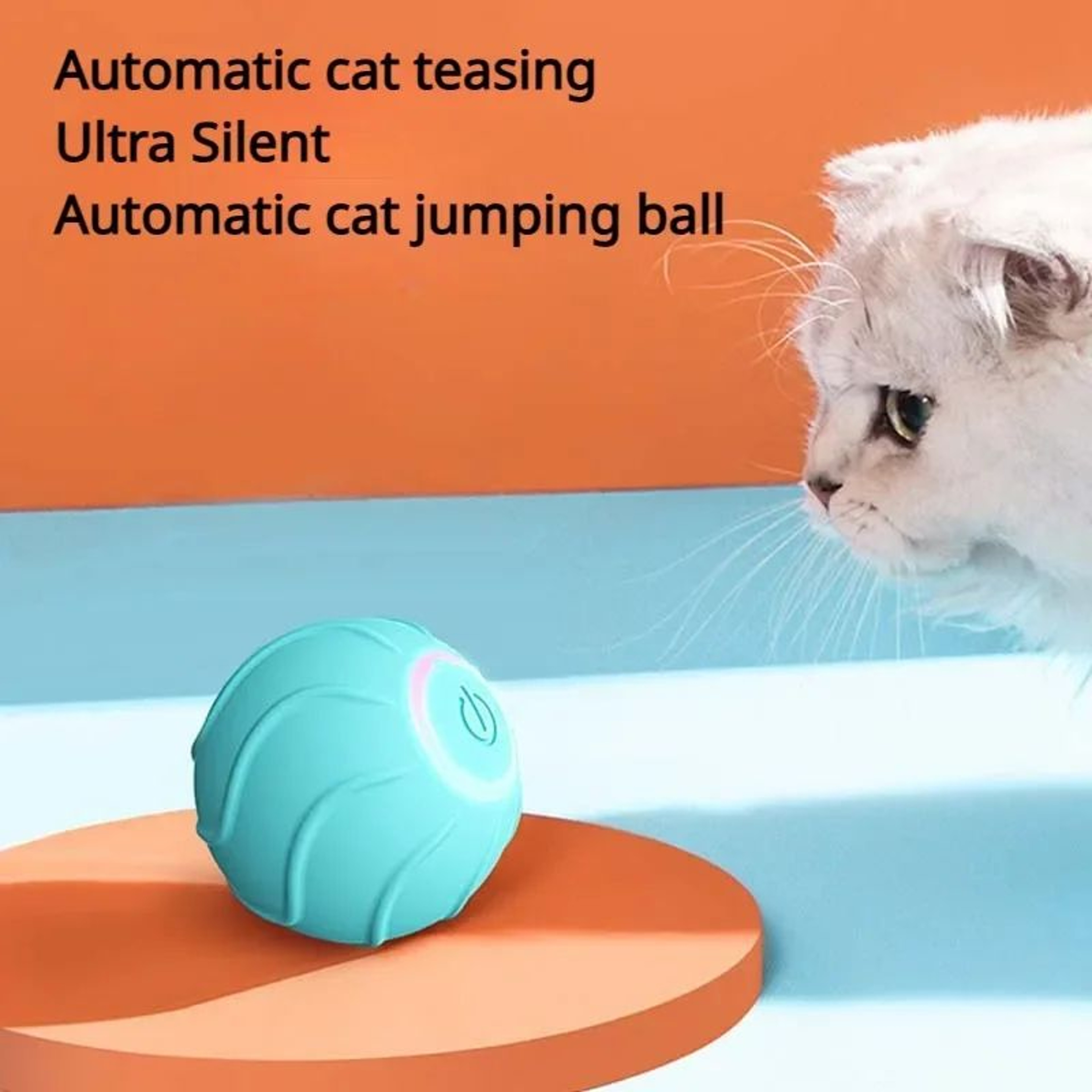 Smart Automatic Bouncing Cat Ball Toy  USB Rechargeable Interactive Rolling Jumping Ball For Cats   5