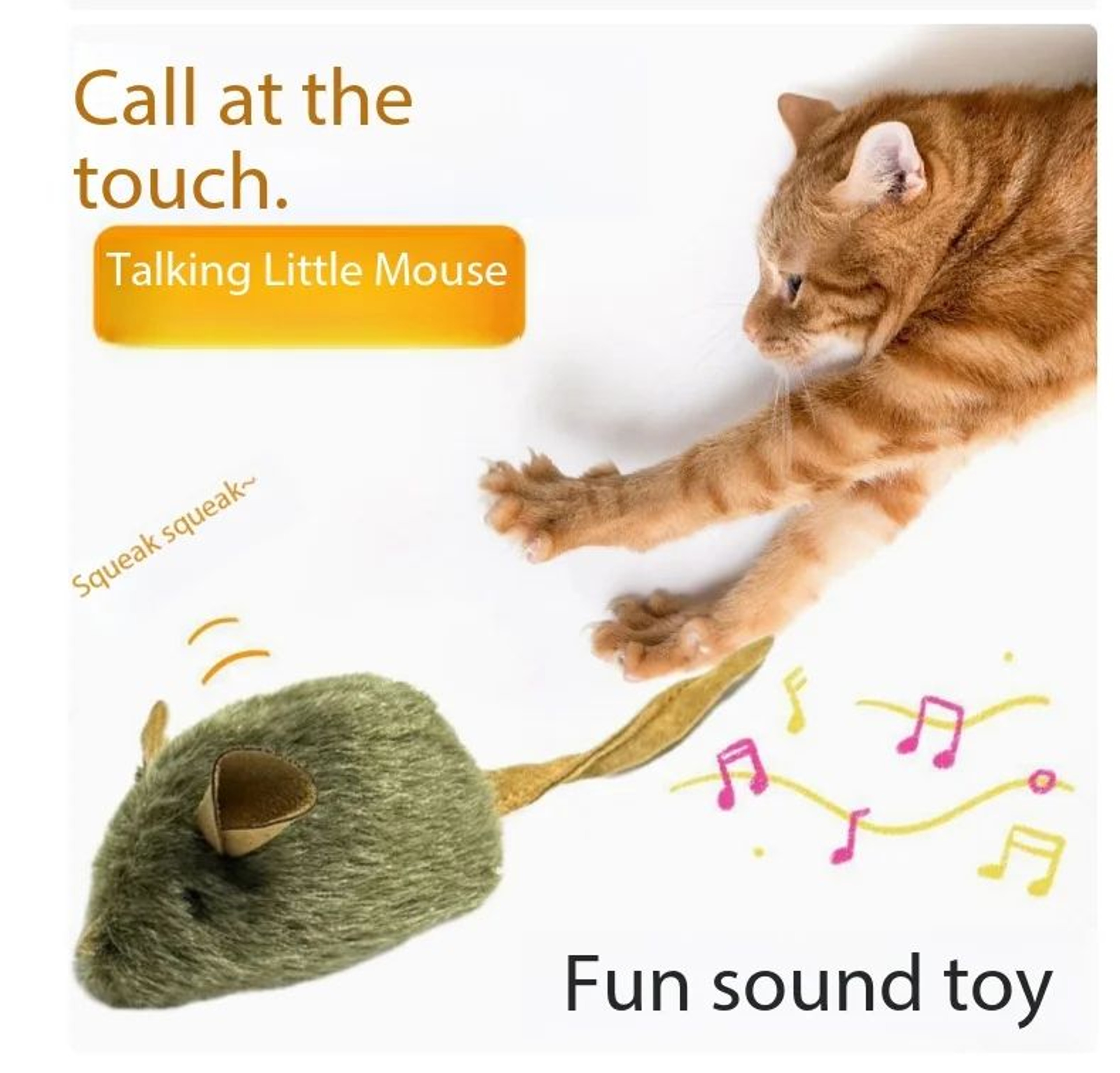 Smart Induction Squeaky Mouse Plush Cat Toy  Interactive SoundActivated SelfEntertainment Teaser 4