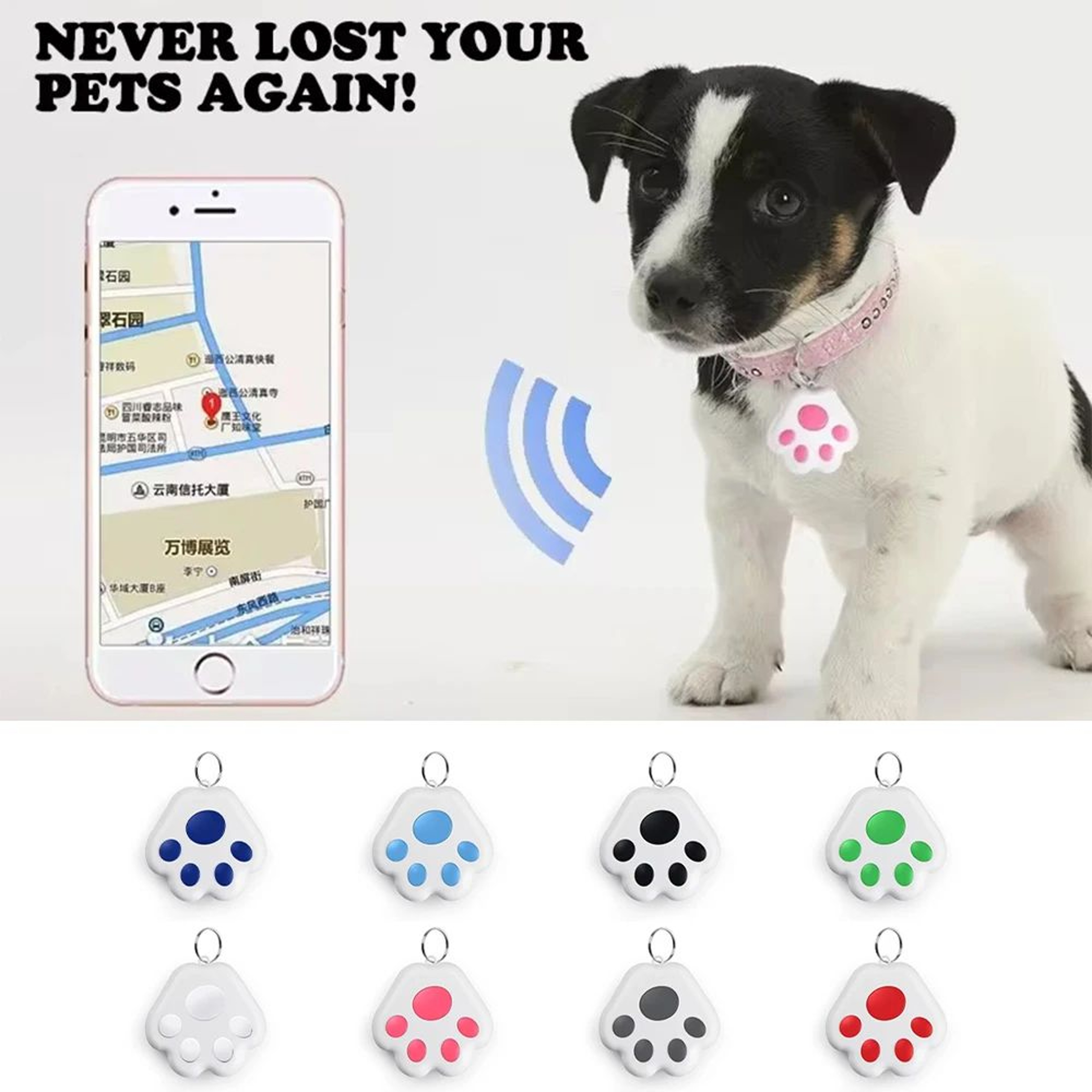 Dog Paw Bluetooth GPS Tracker  Smart AntiLost Locator For Pets Kids Keys  Valuables 0