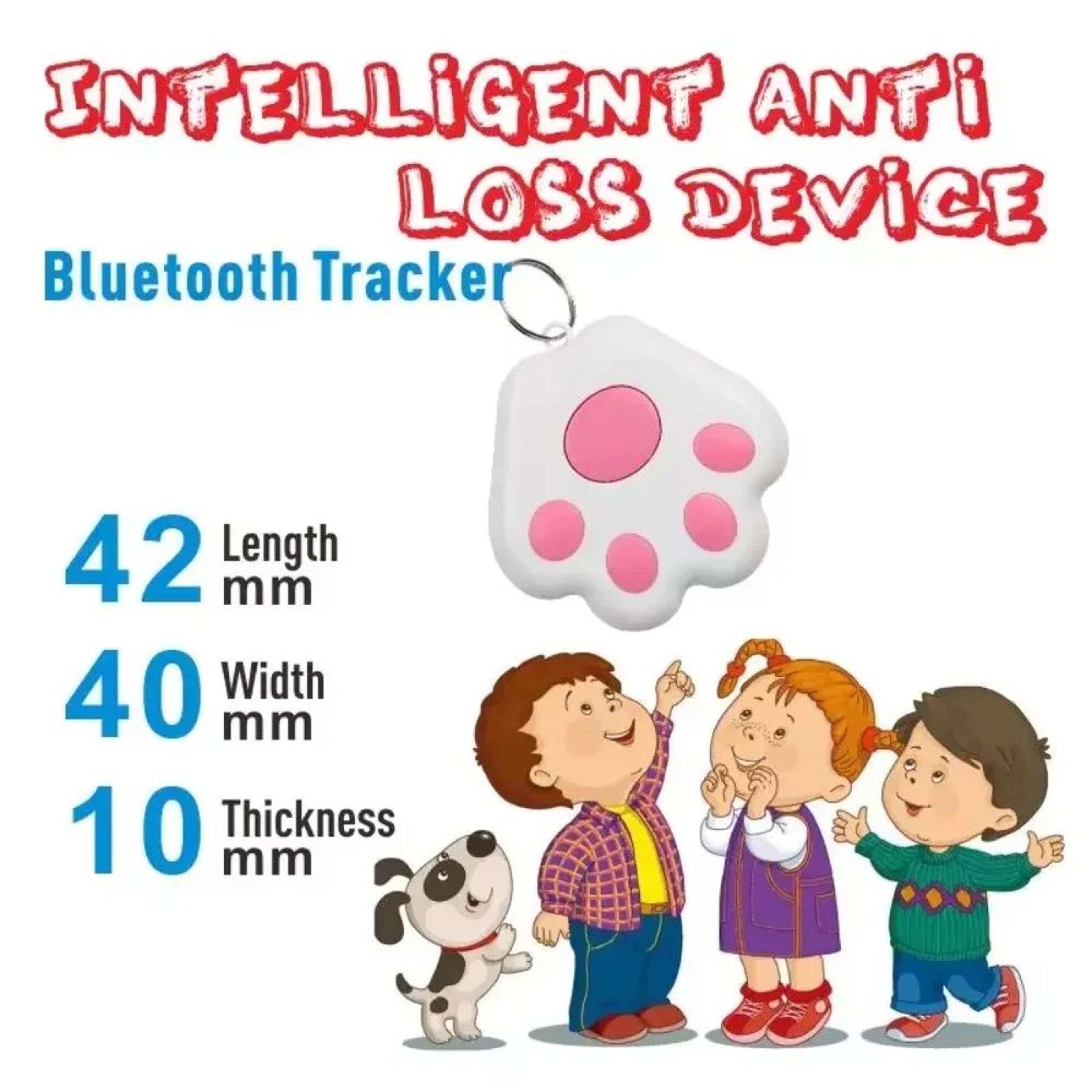 Dog Paw Bluetooth GPS Tracker  Smart AntiLost Locator For Pets Kids Keys  Valuables 1