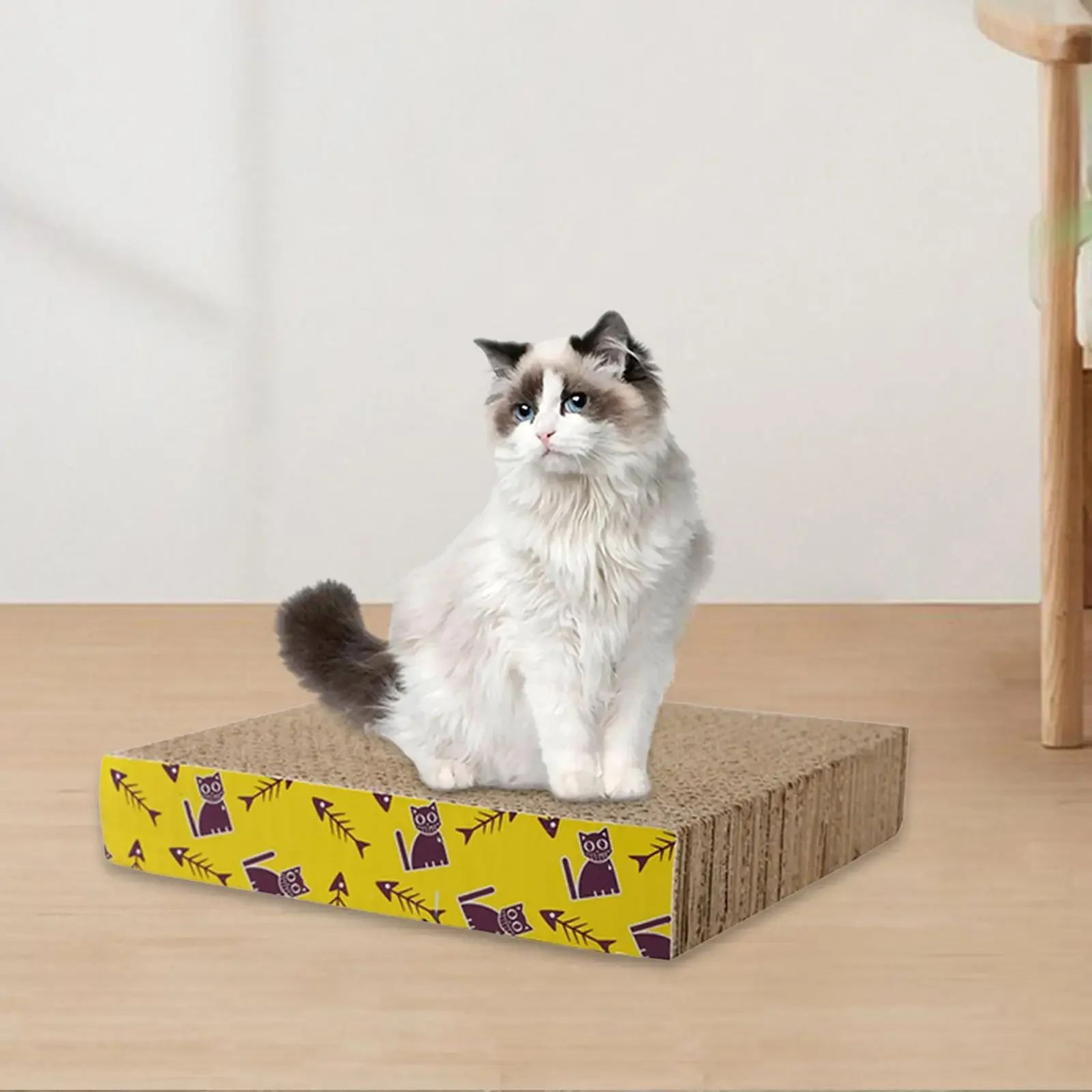 Large Corrugated Cardboard Cat Scratcher Lounge Bed  Scratch Pad Nest For Indoor Cats Small Medium  6